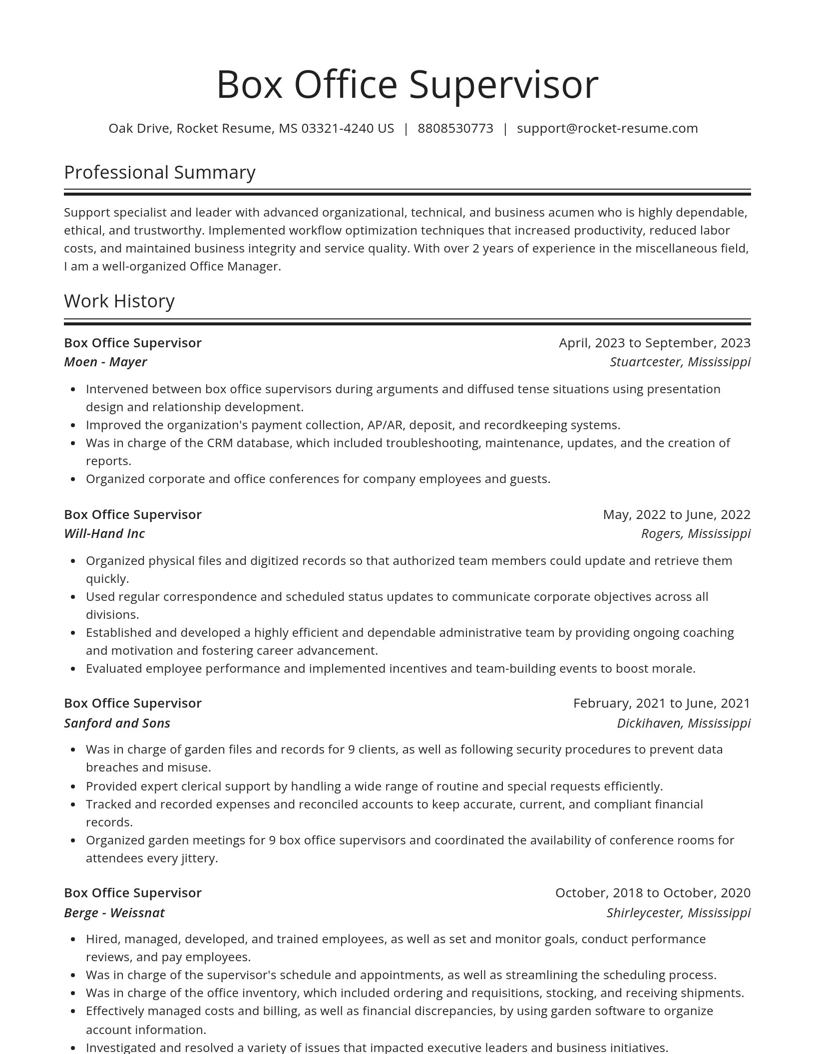 Spotlight resume template