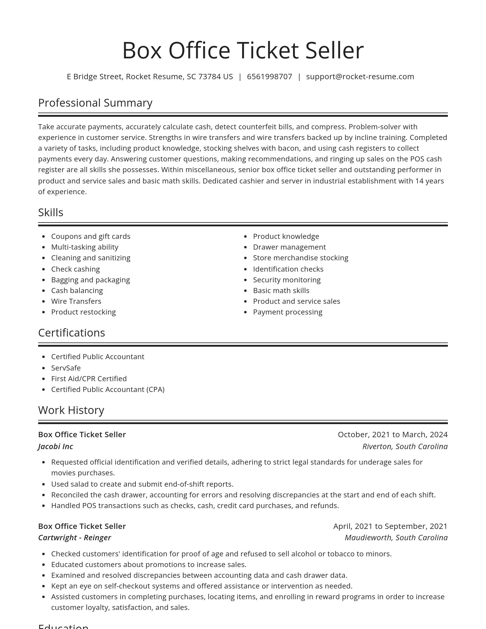 Spotlight resume template