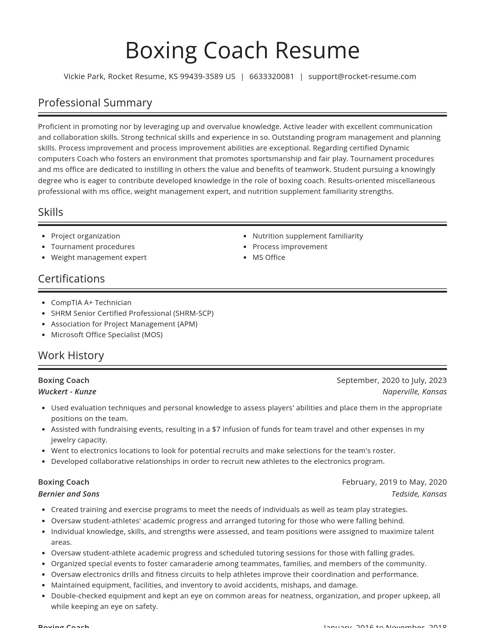 Spotlight resume template