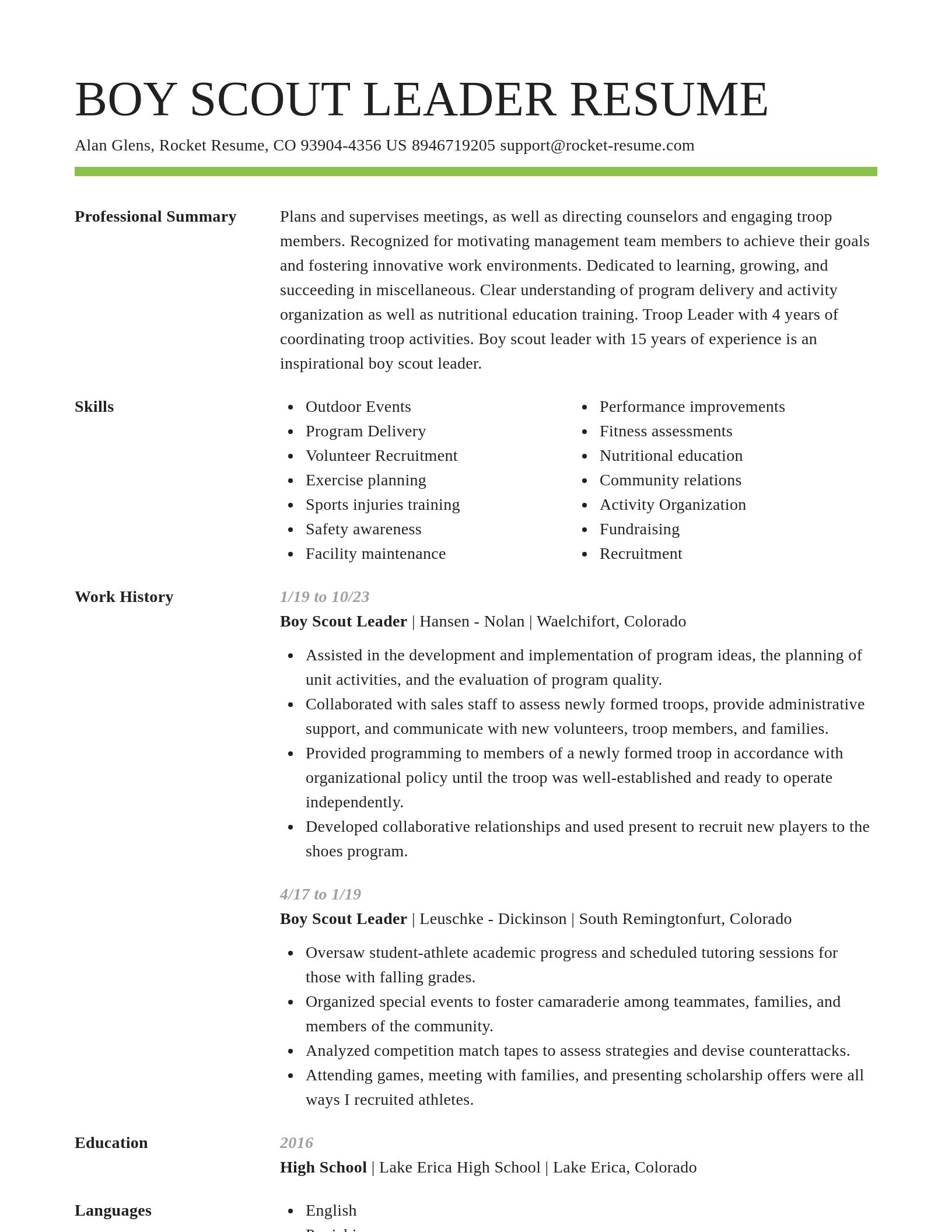 Smart resume template