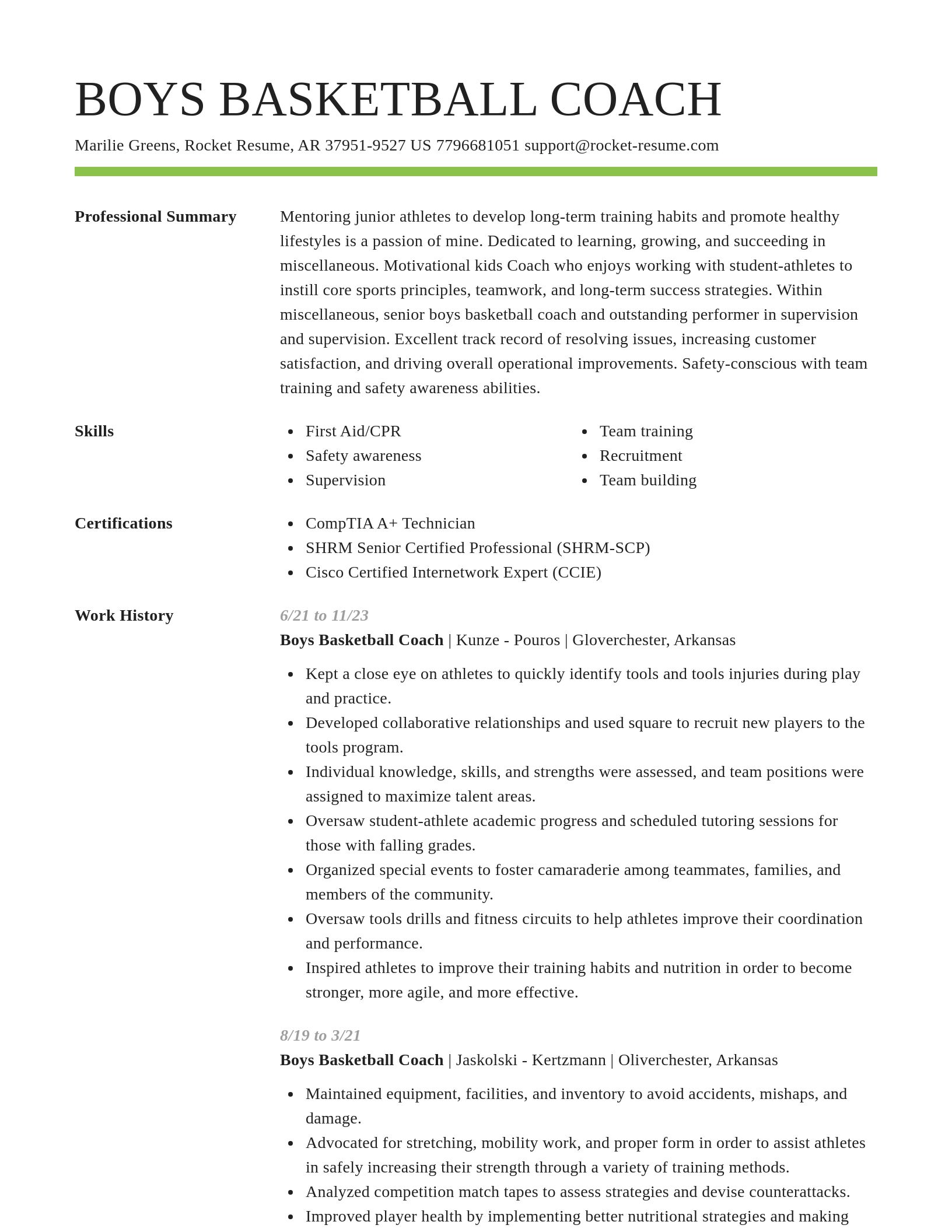 Smart resume template