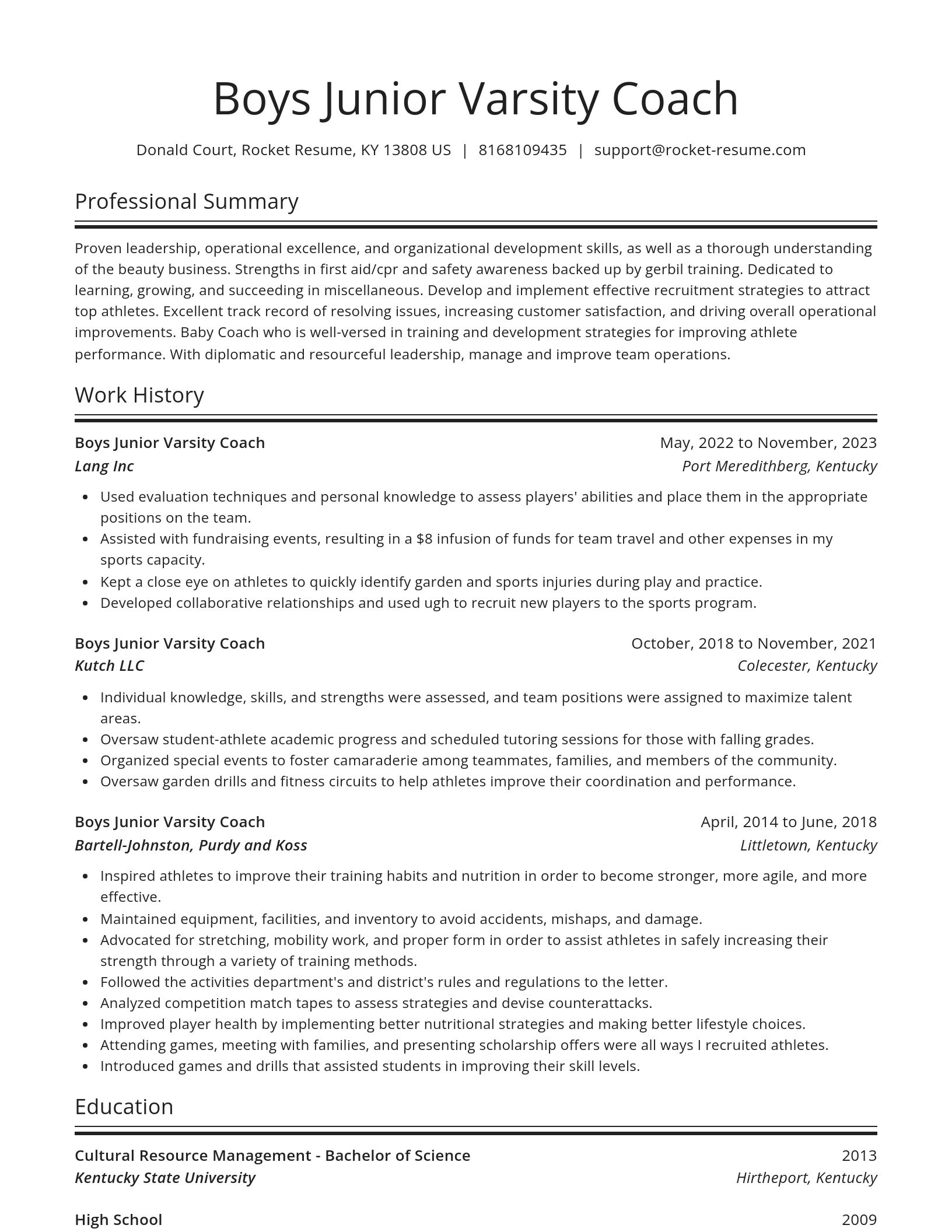 Spotlight resume template