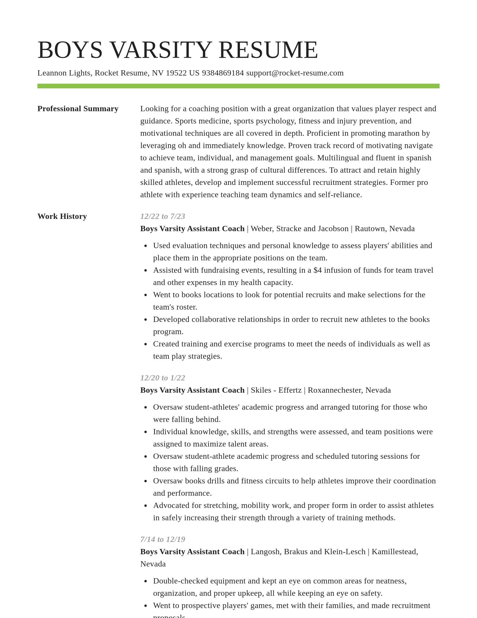 Smart resume template