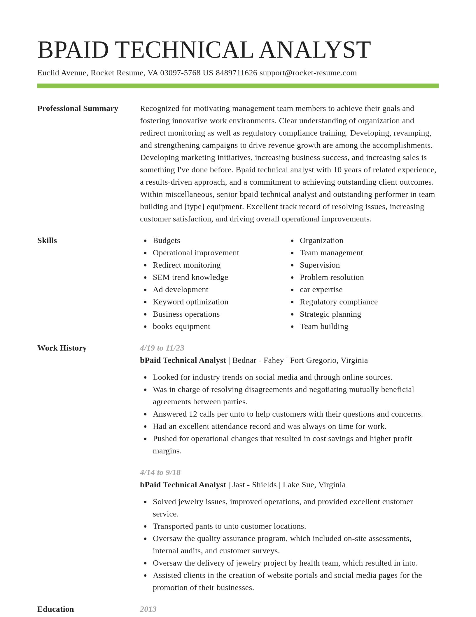 Smart resume template