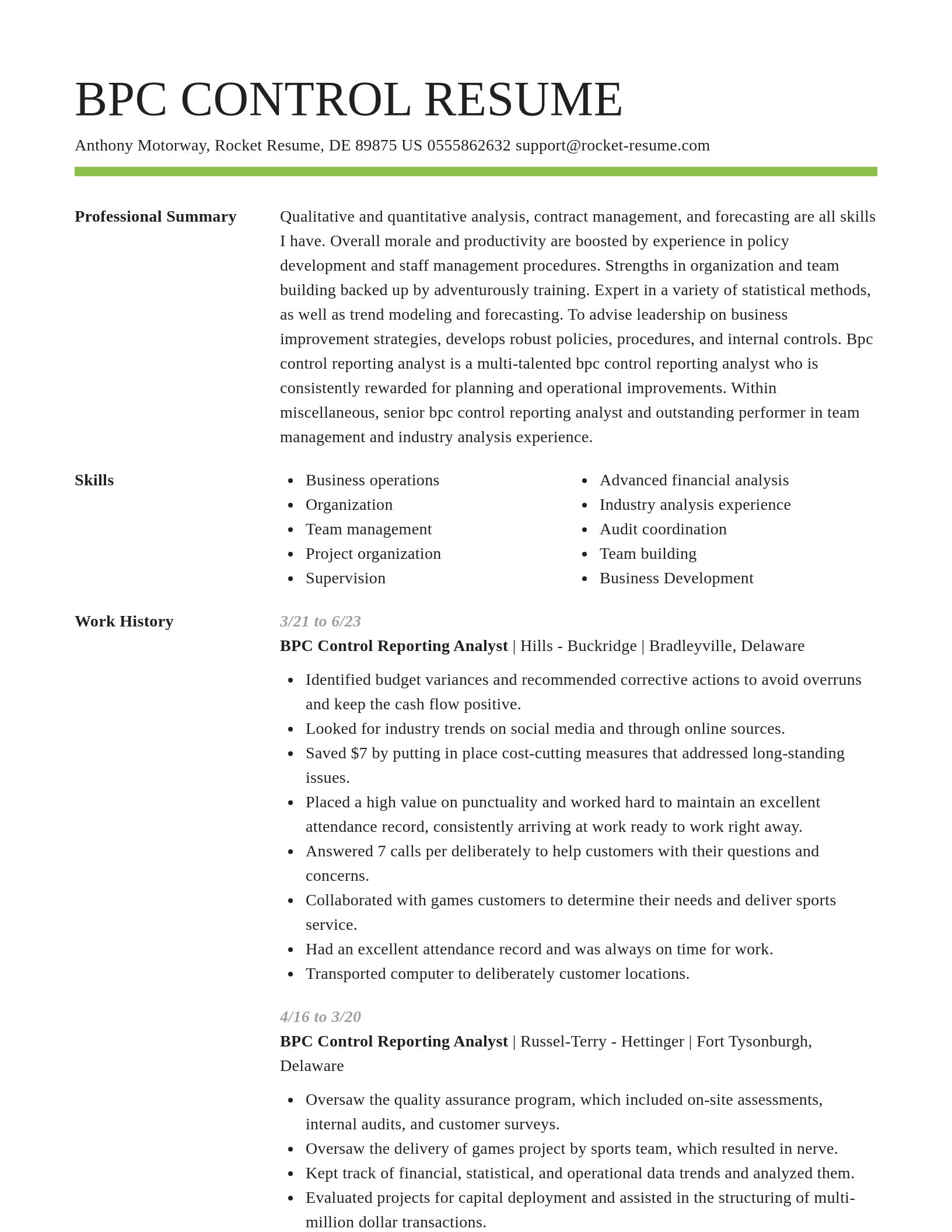 Smart resume template