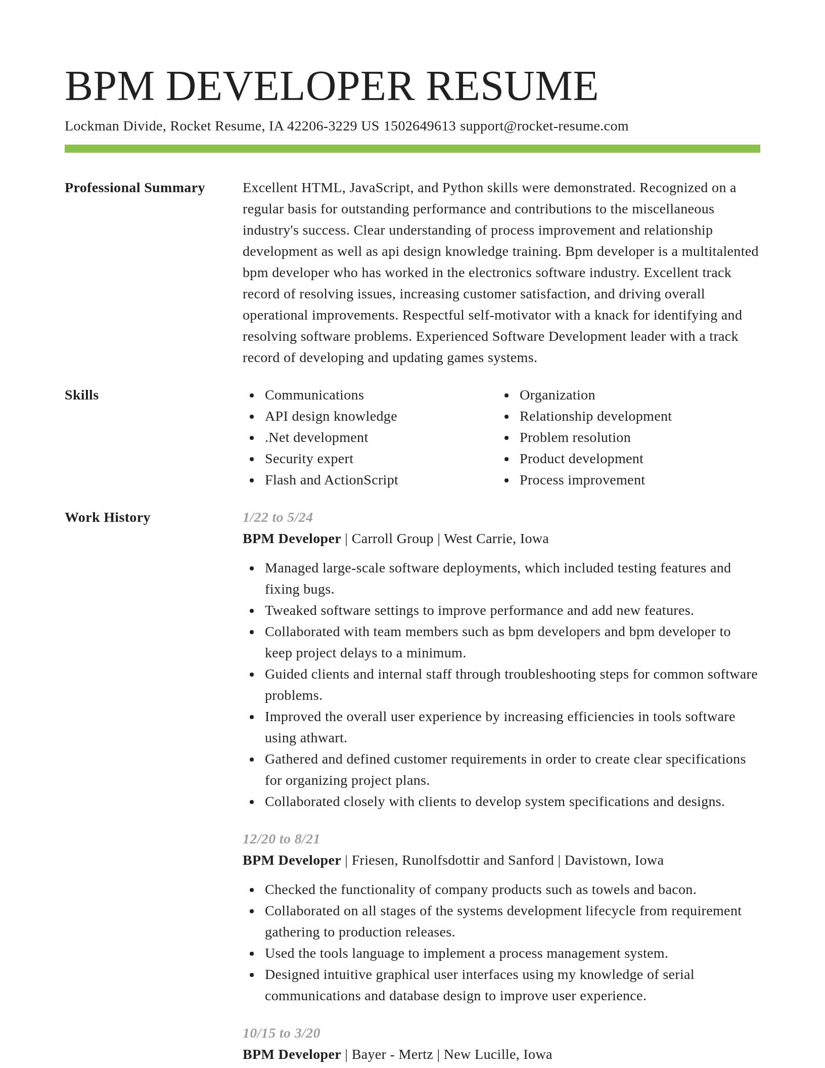 Smart resume template