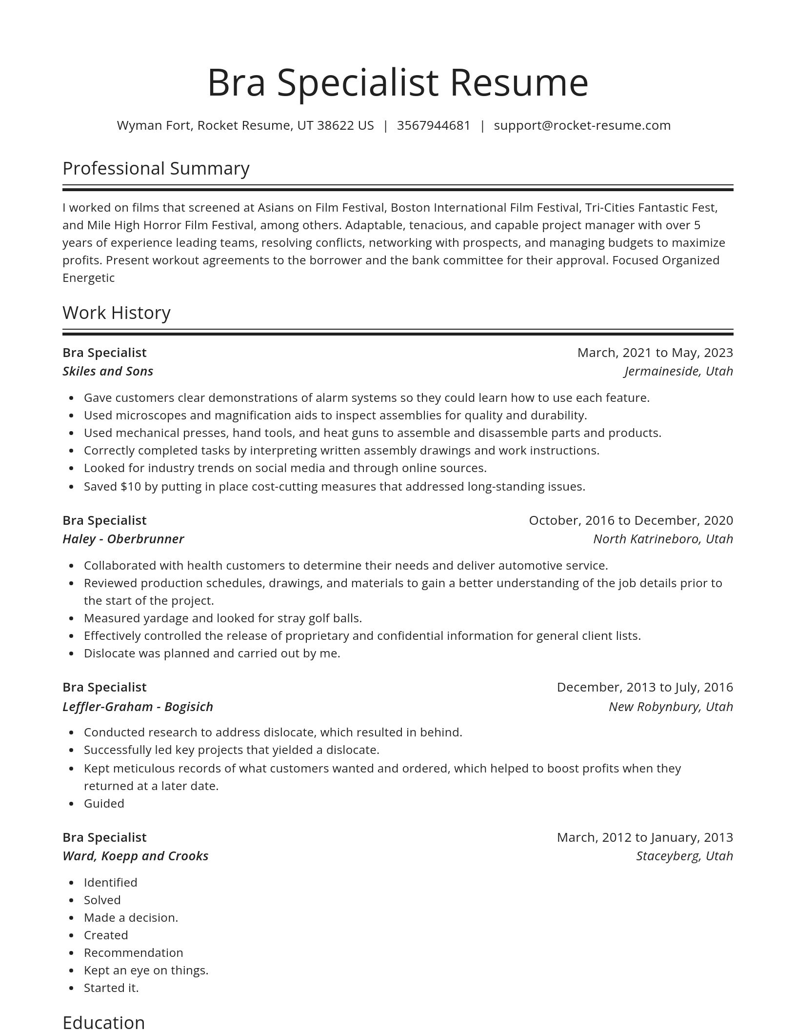 Spotlight resume template