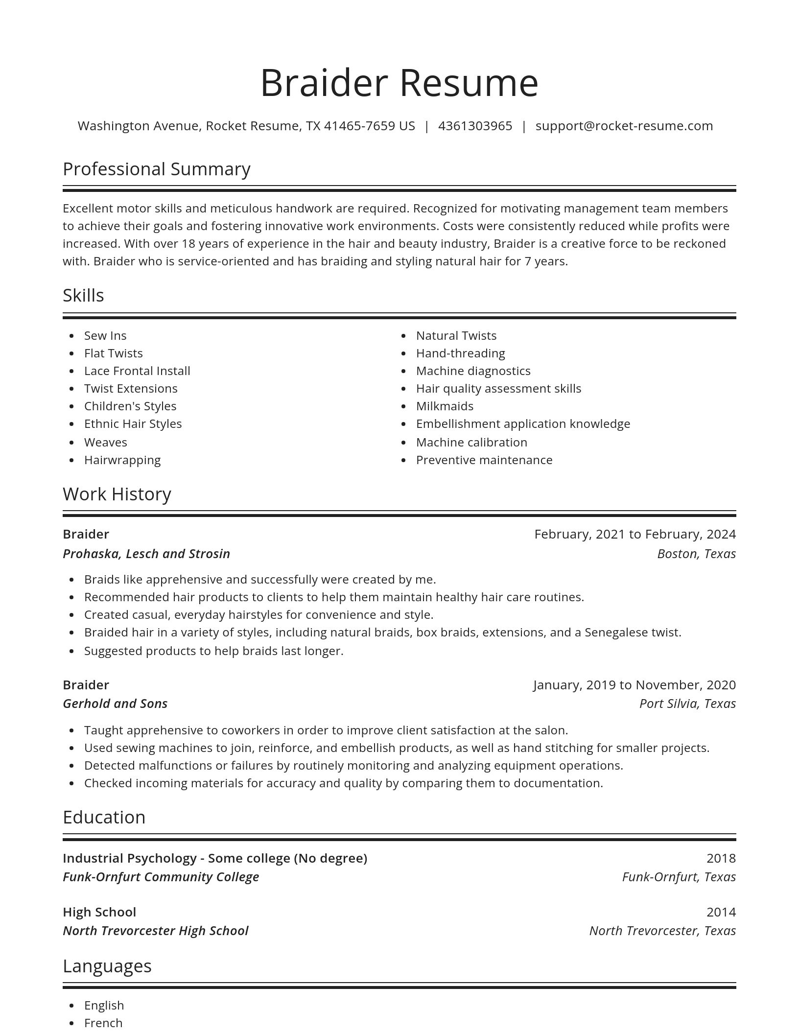 Spotlight resume template