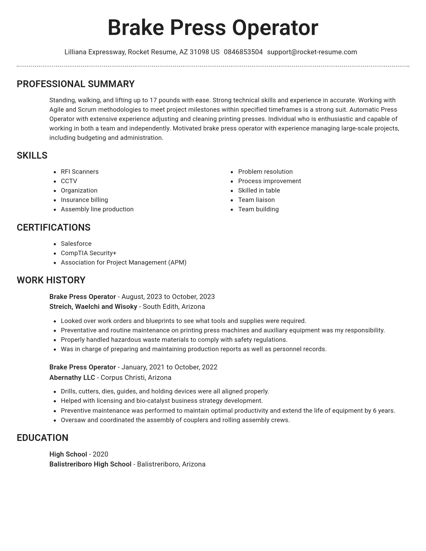 Brilliant resume template