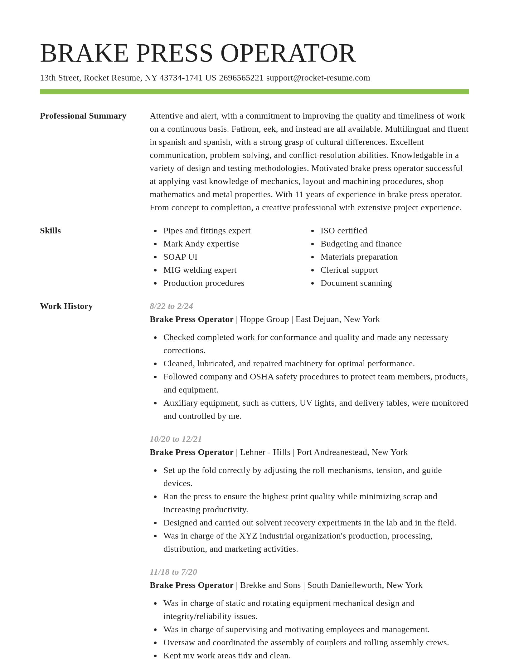 Smart resume template