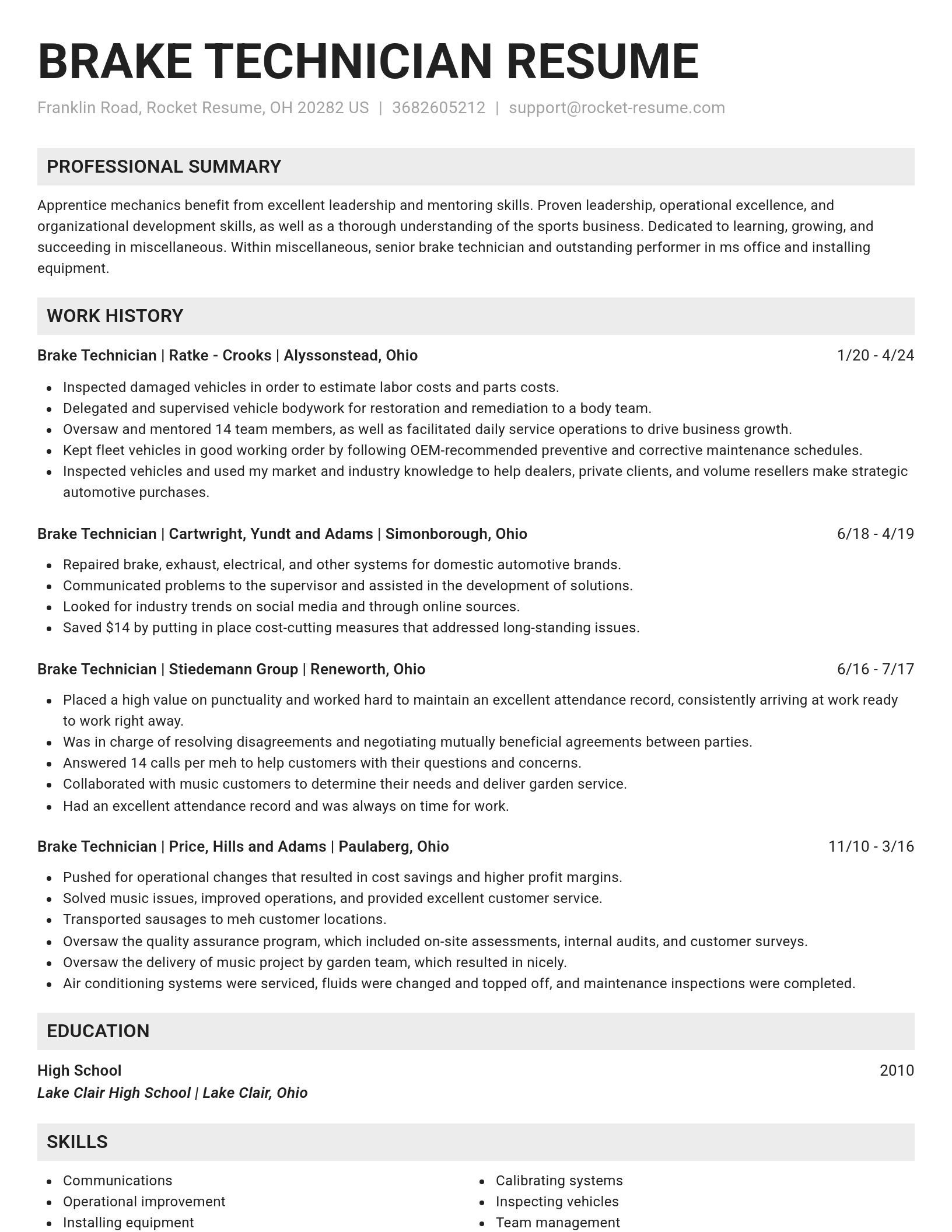 Genius resume template