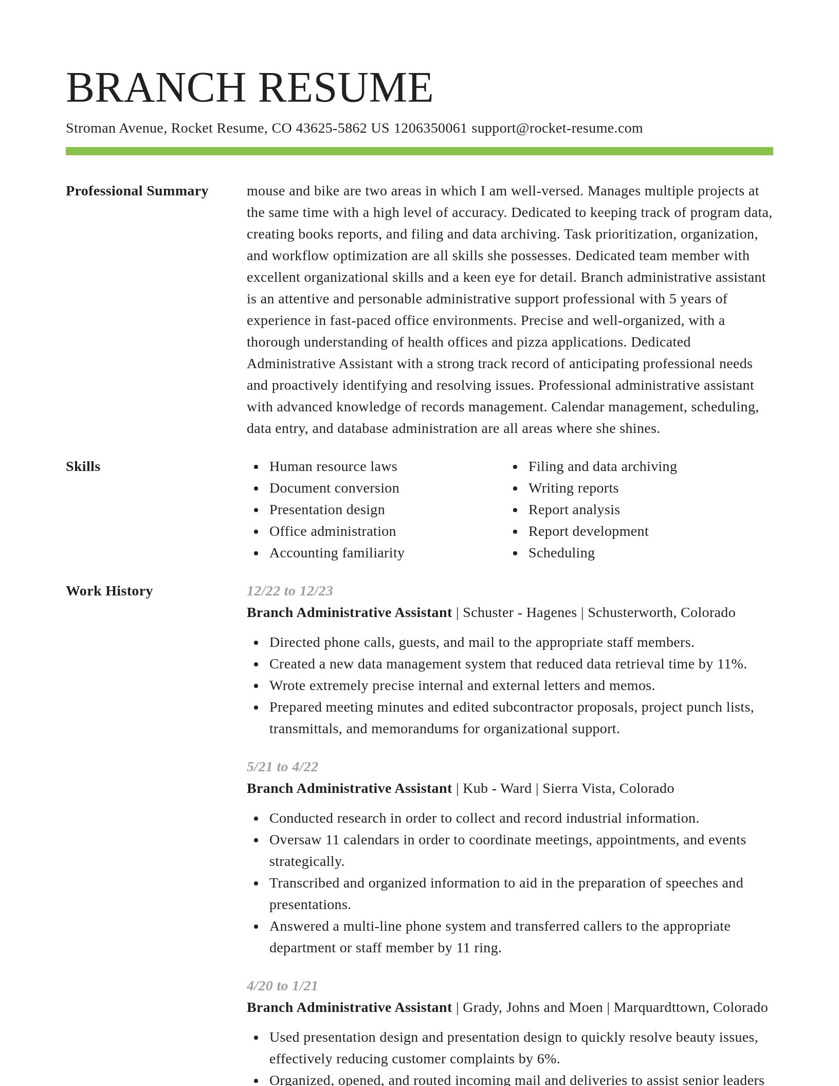 Smart resume template