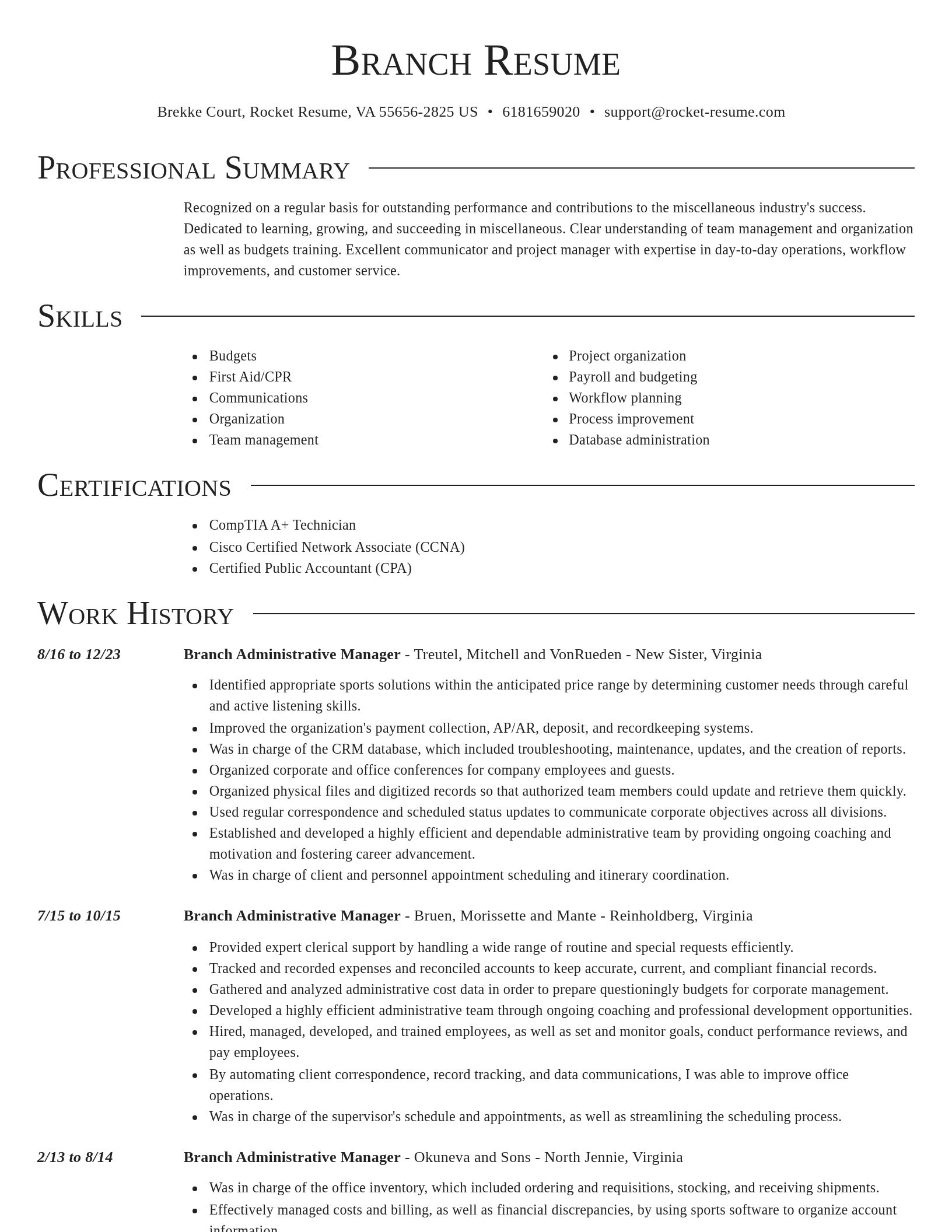 Director resume template