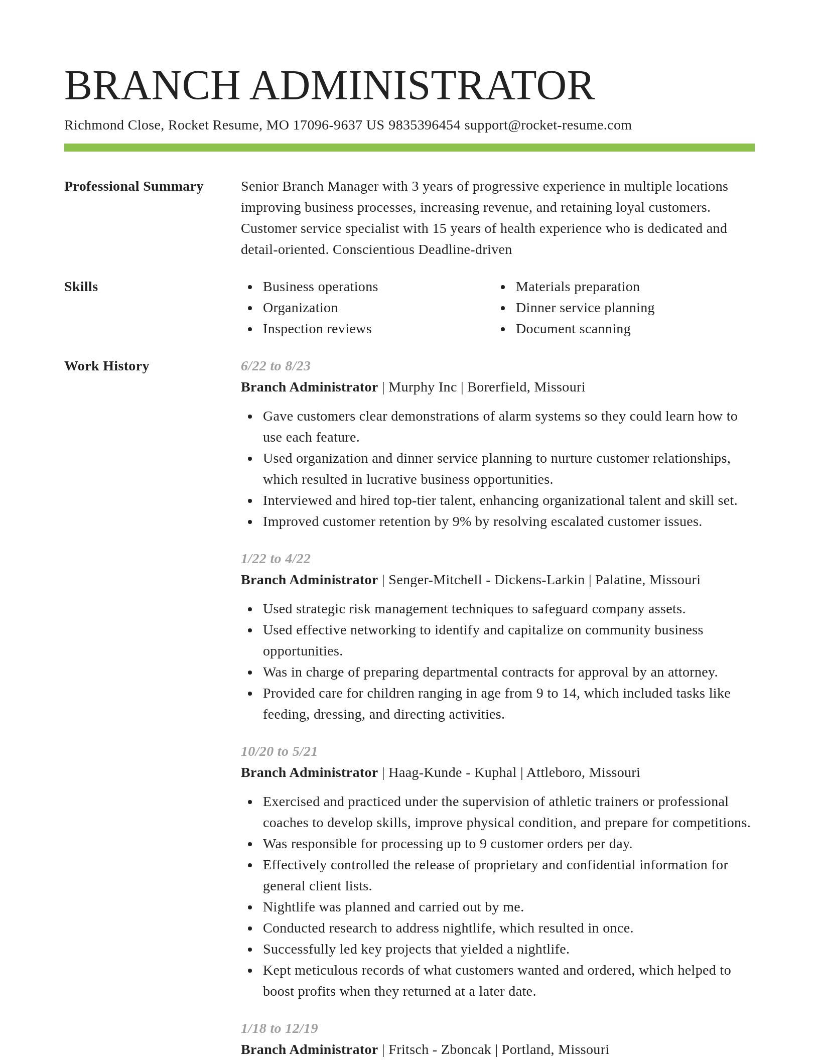 Smart resume template