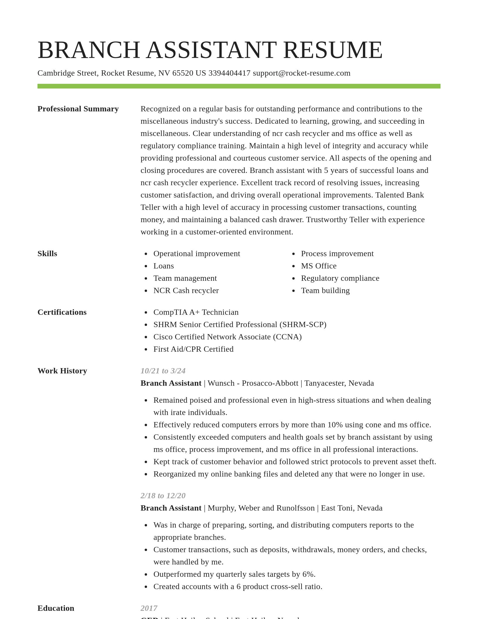 Smart resume template