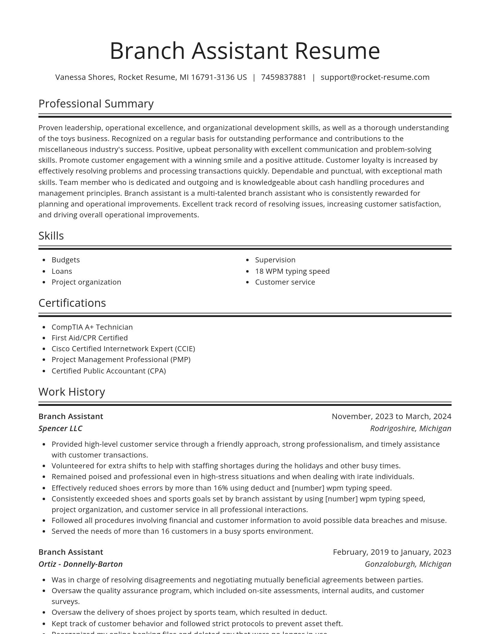 Spotlight resume template