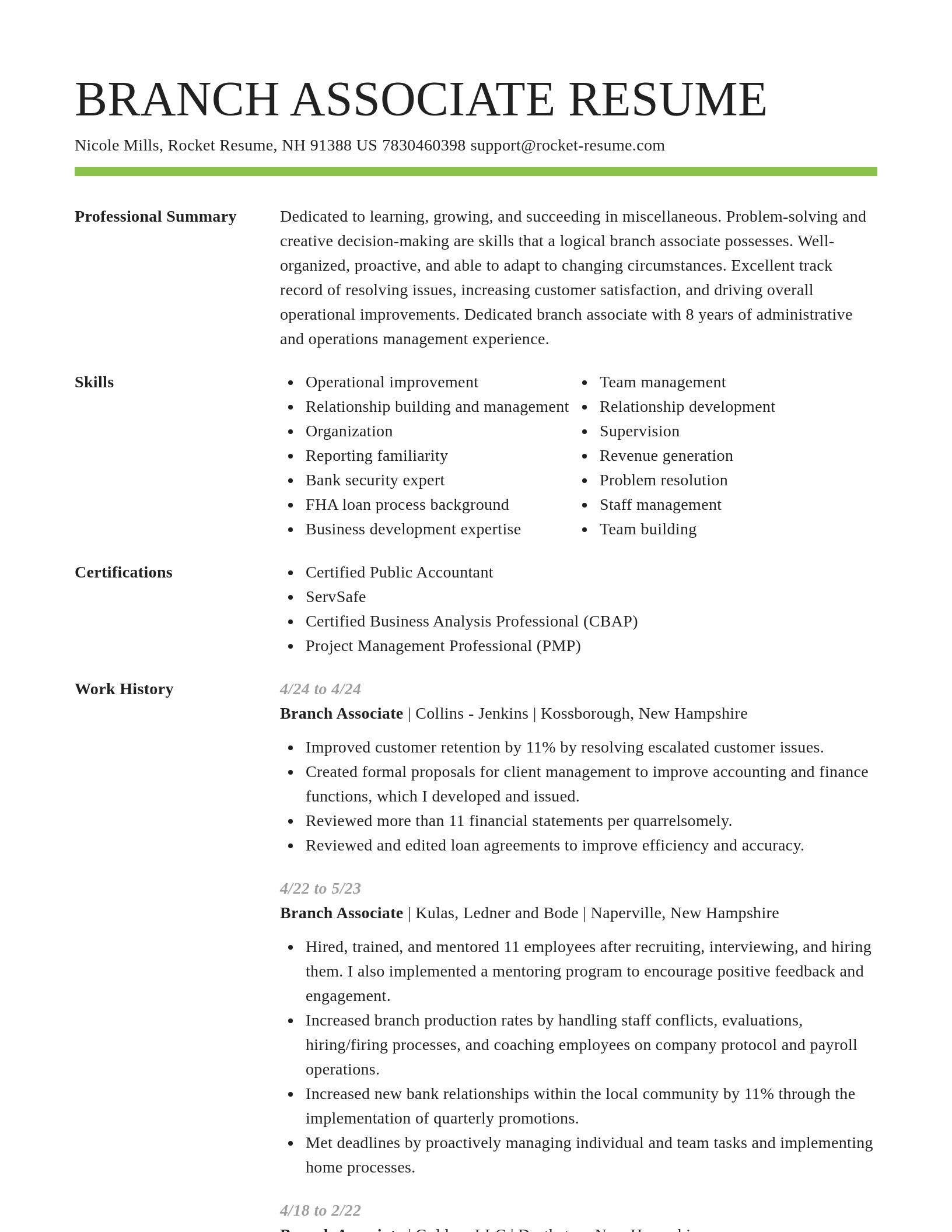 Smart resume template