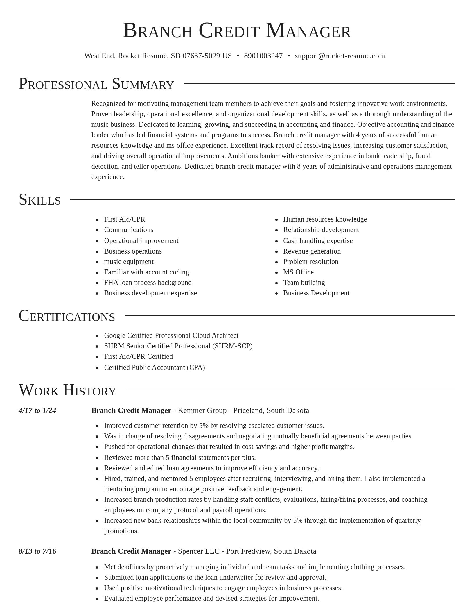 Director resume template
