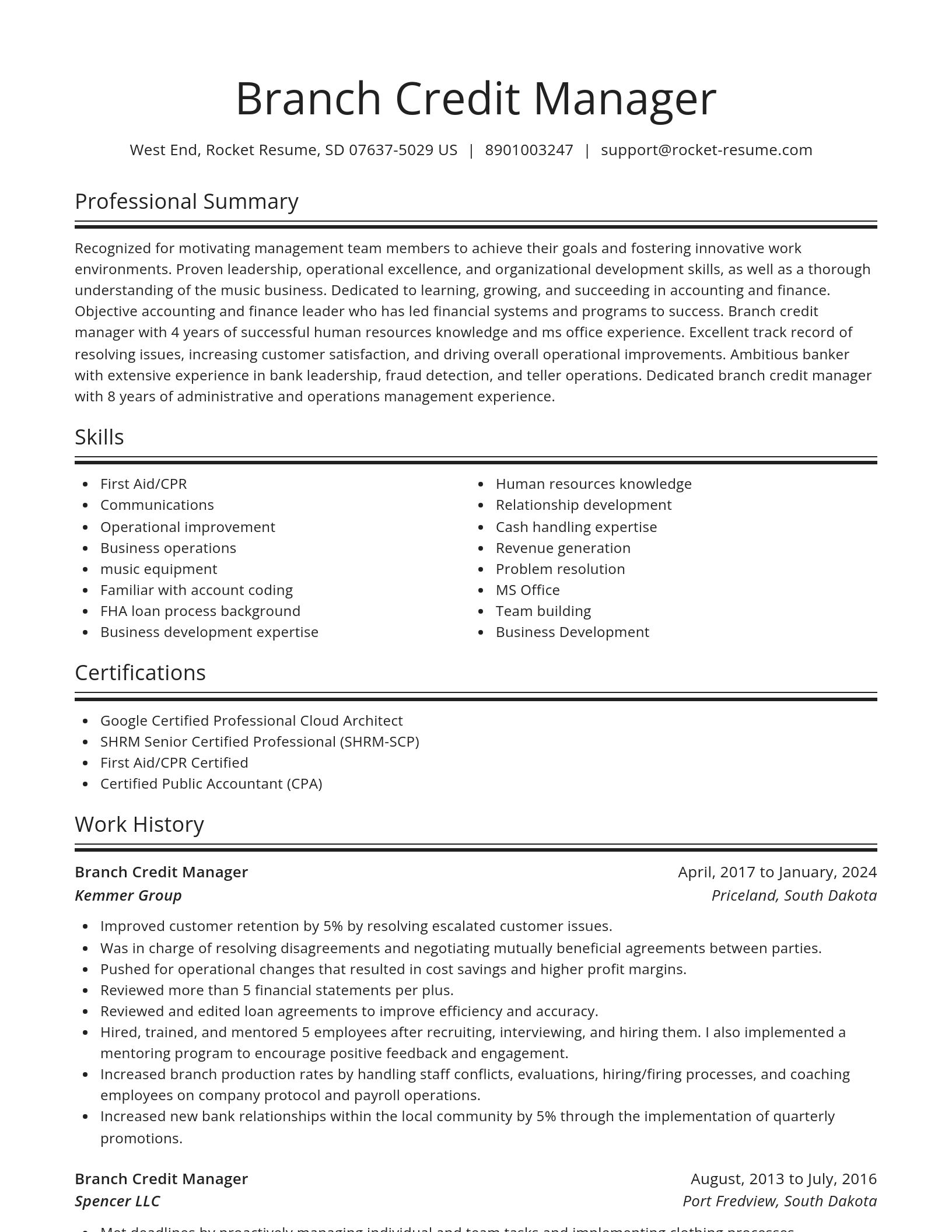Spotlight resume template