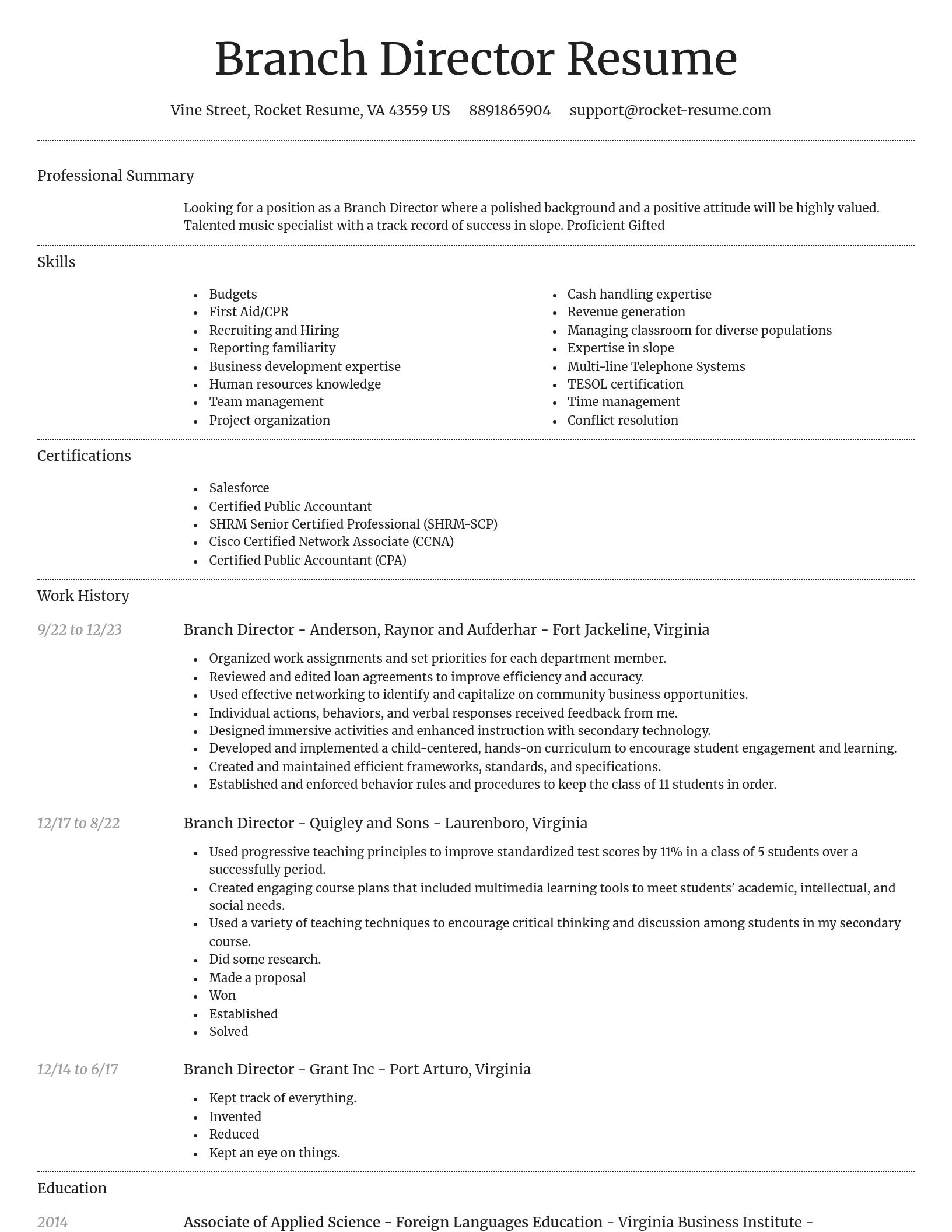 Dignified resume template