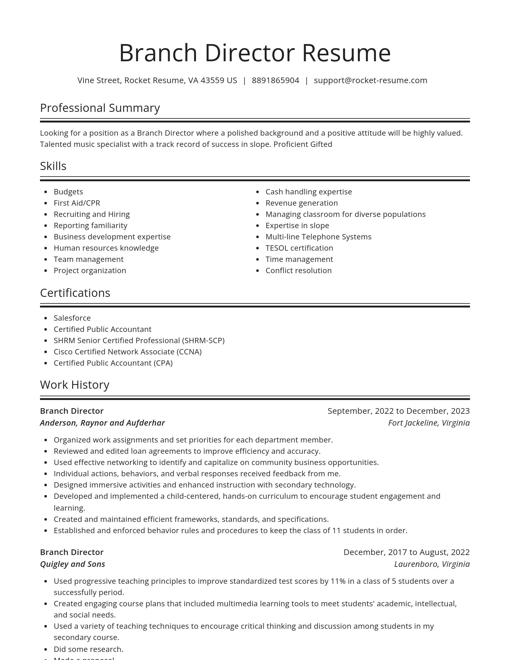 Spotlight resume template