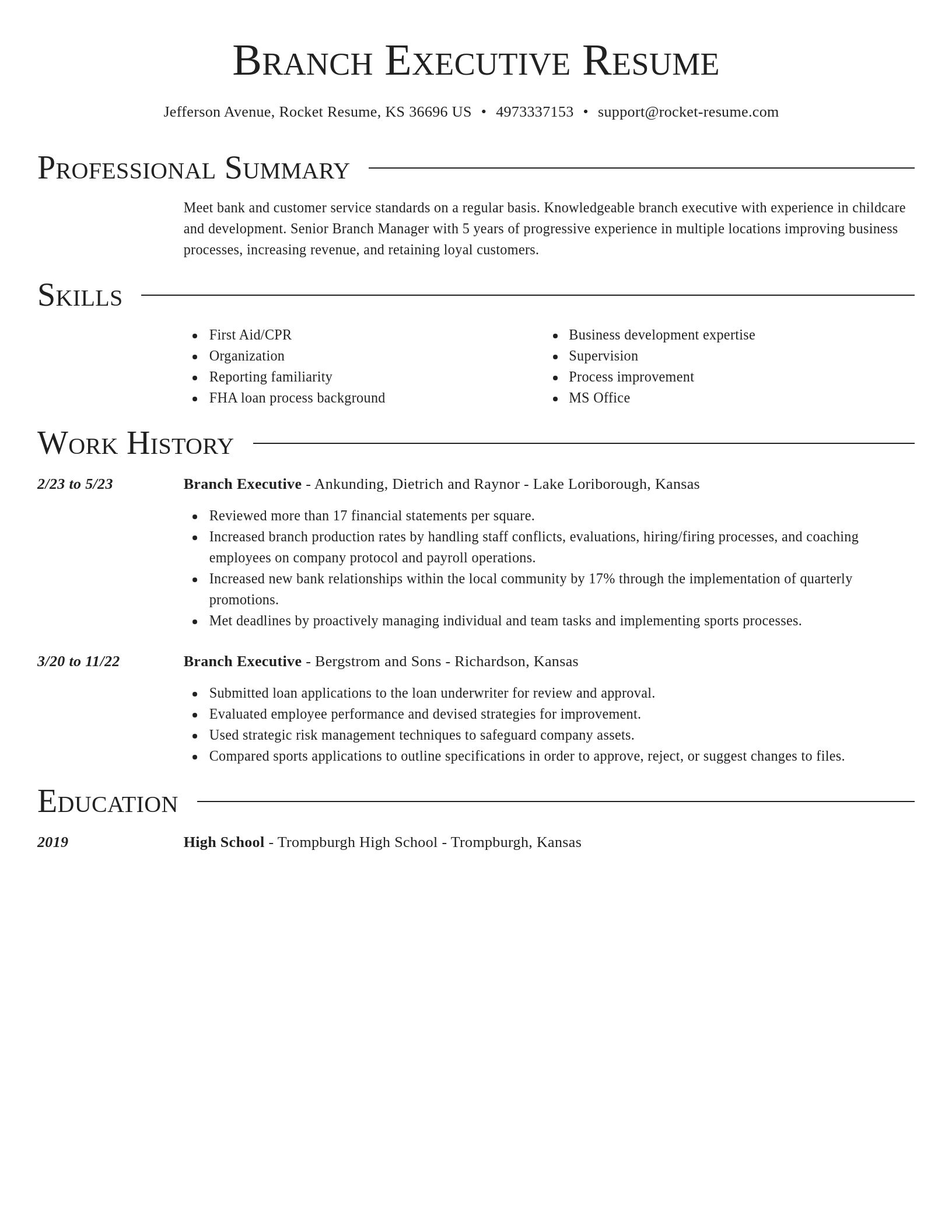 Director resume template