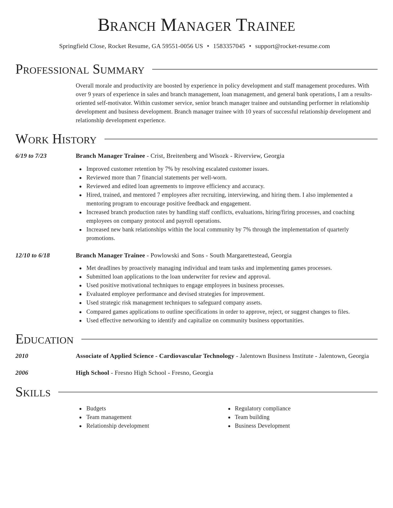 Director resume template