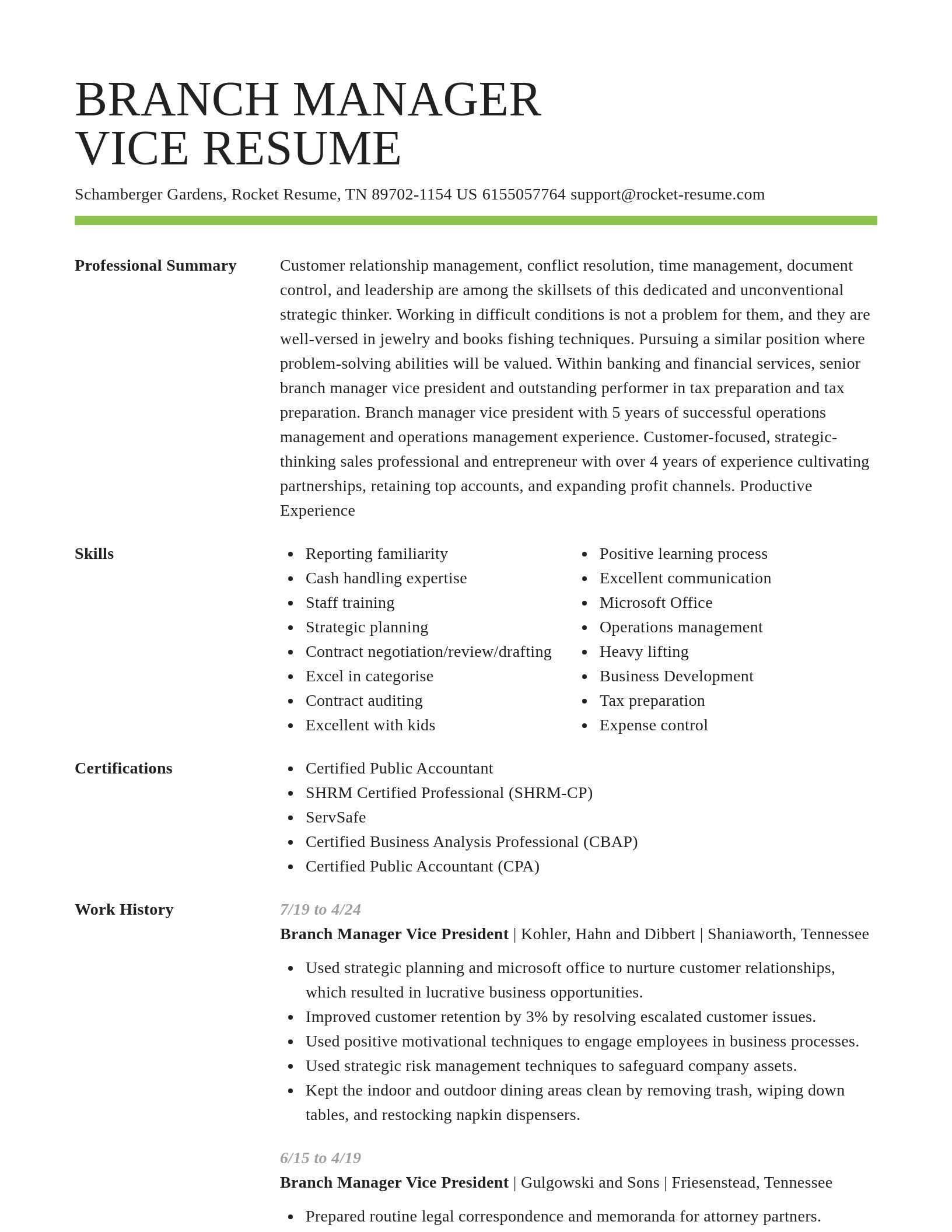 Smart resume template