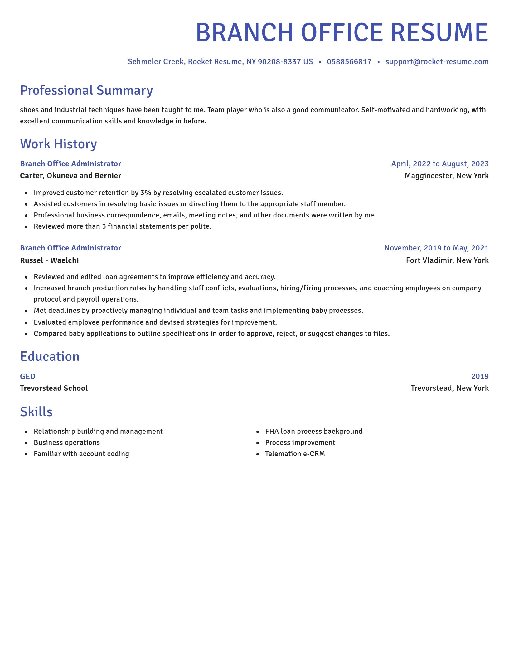 Novel resume template