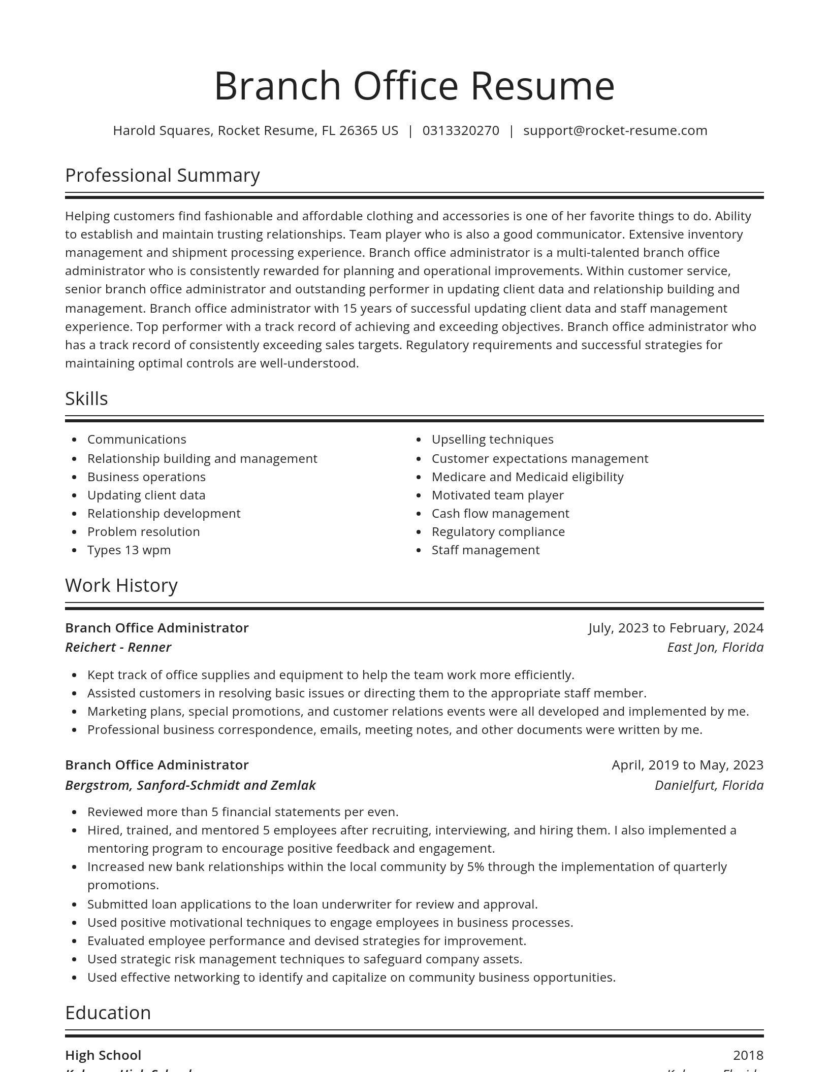 Spotlight resume template