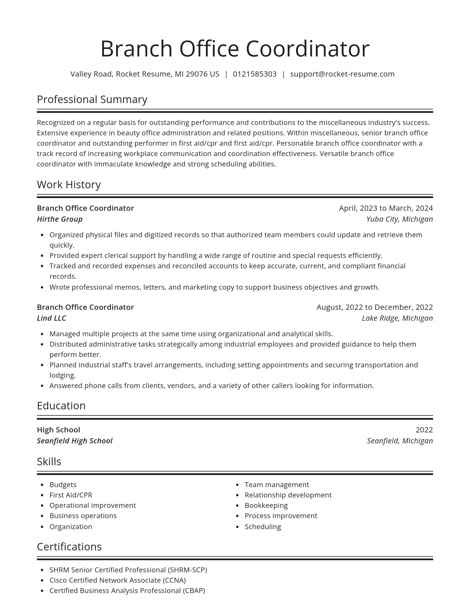 Spotlight resume template