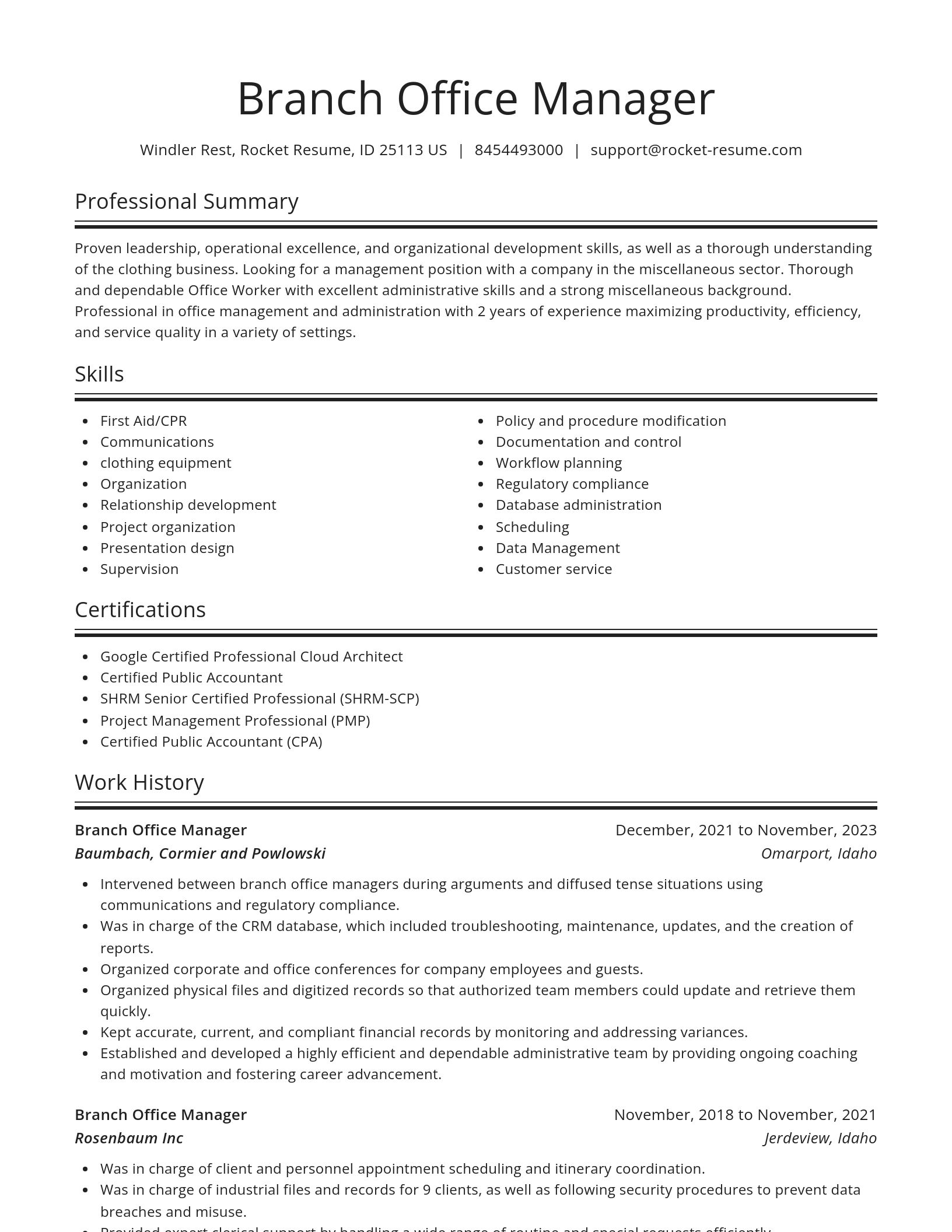 Spotlight resume template