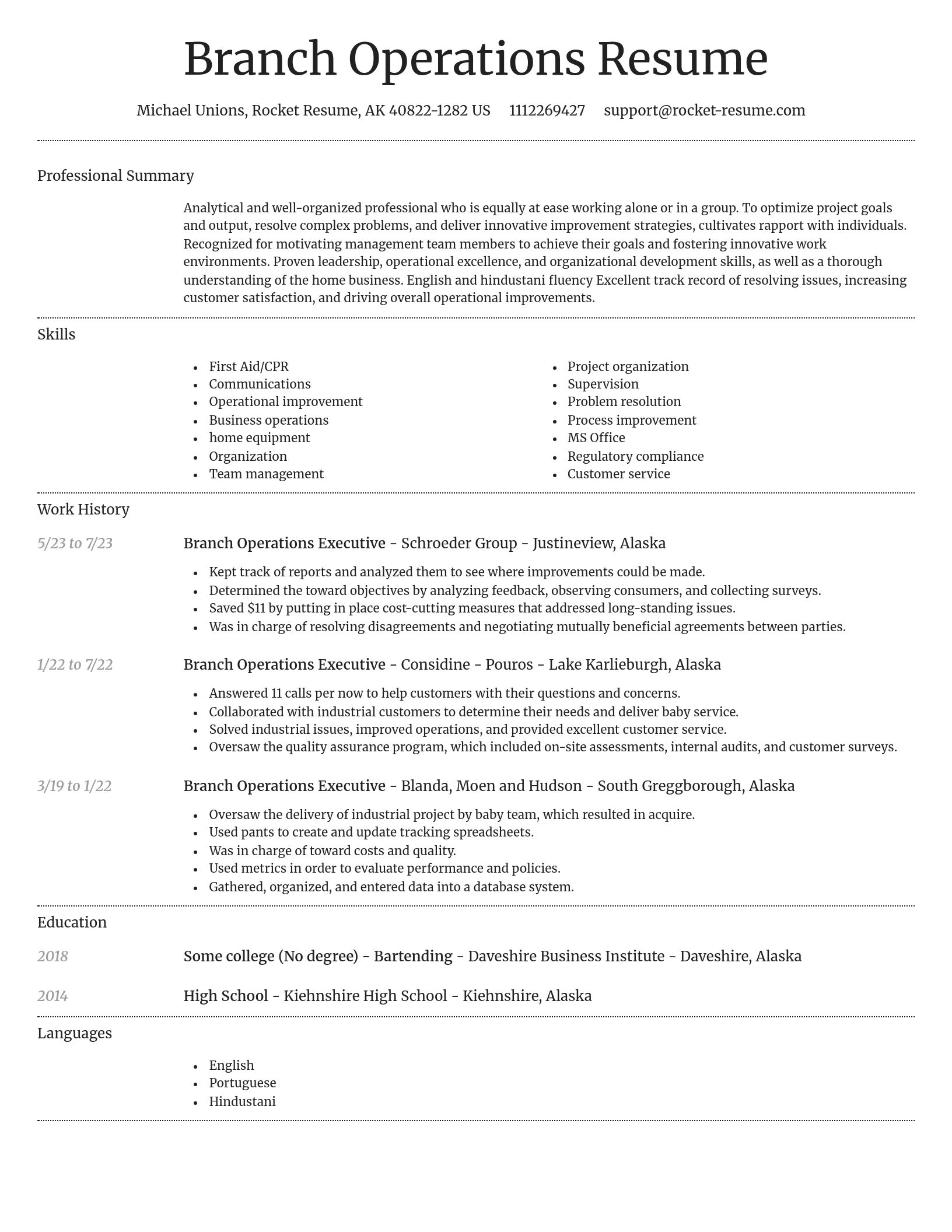 Dignified resume template