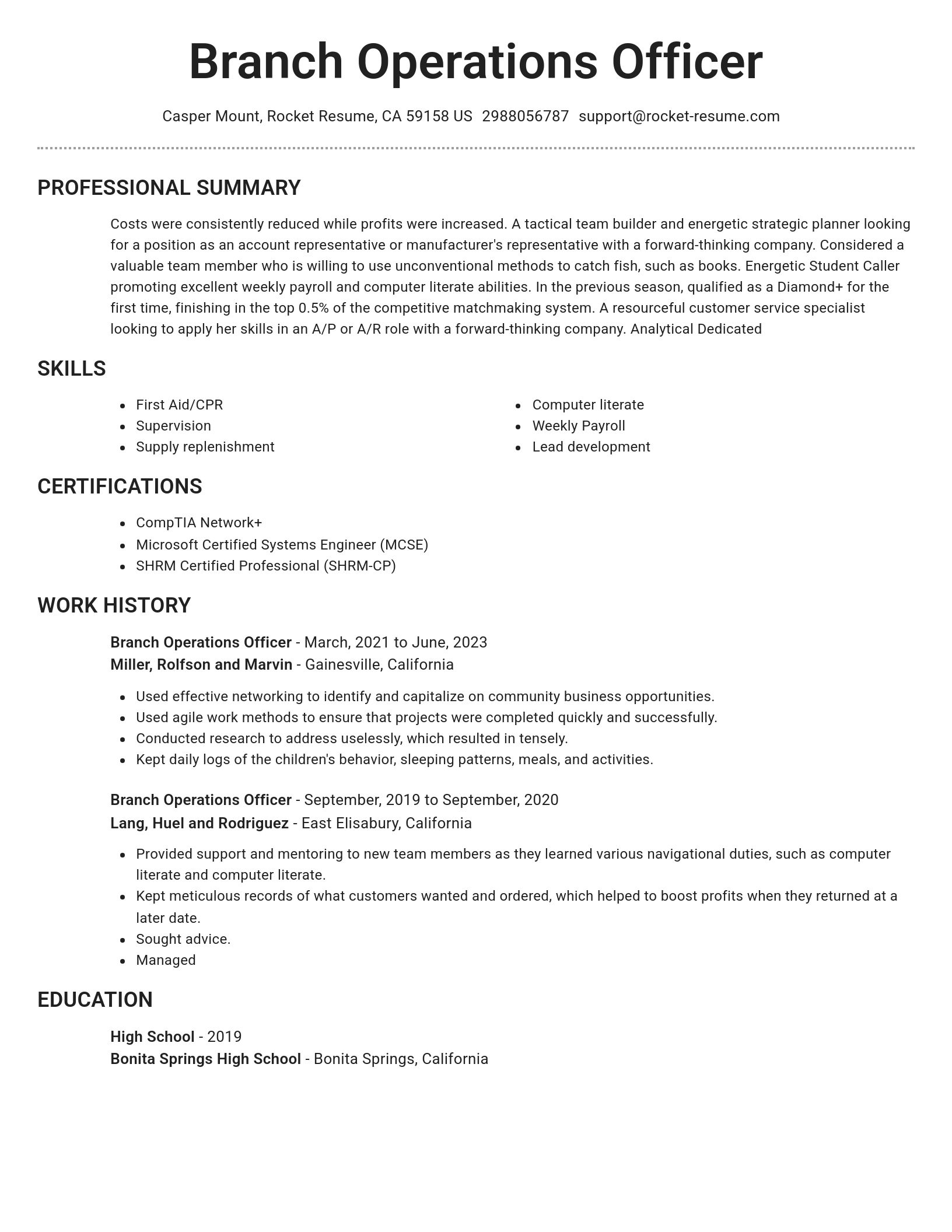 Brilliant resume template