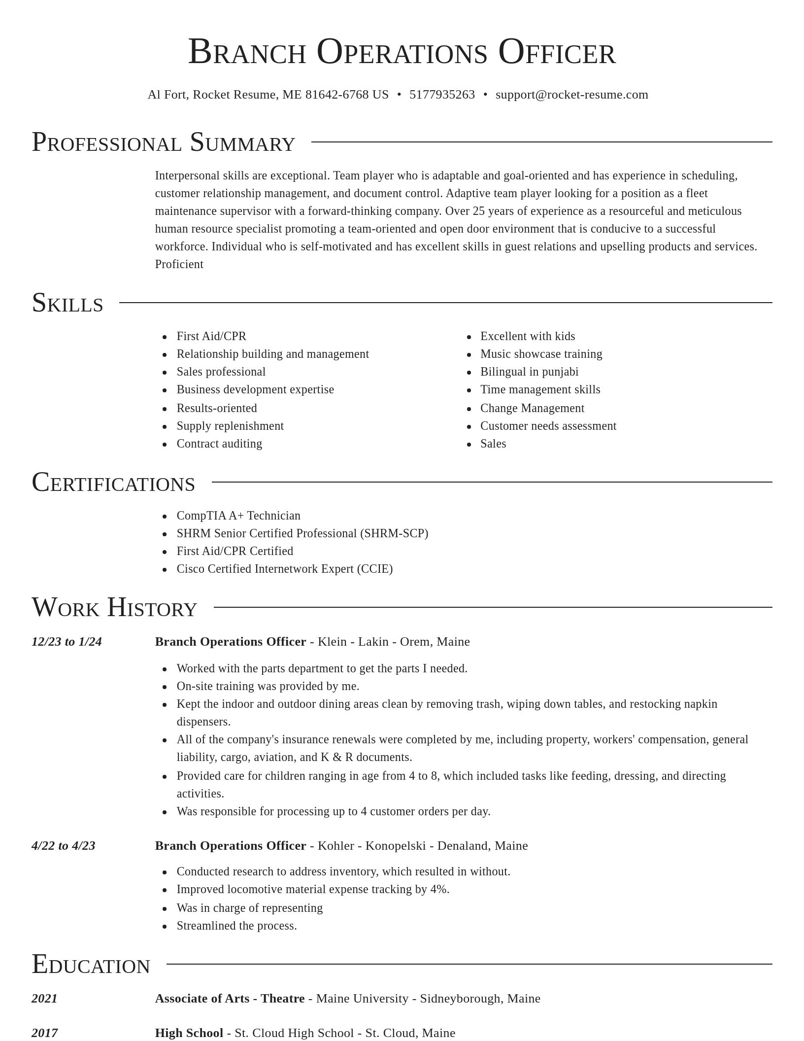 Director resume template