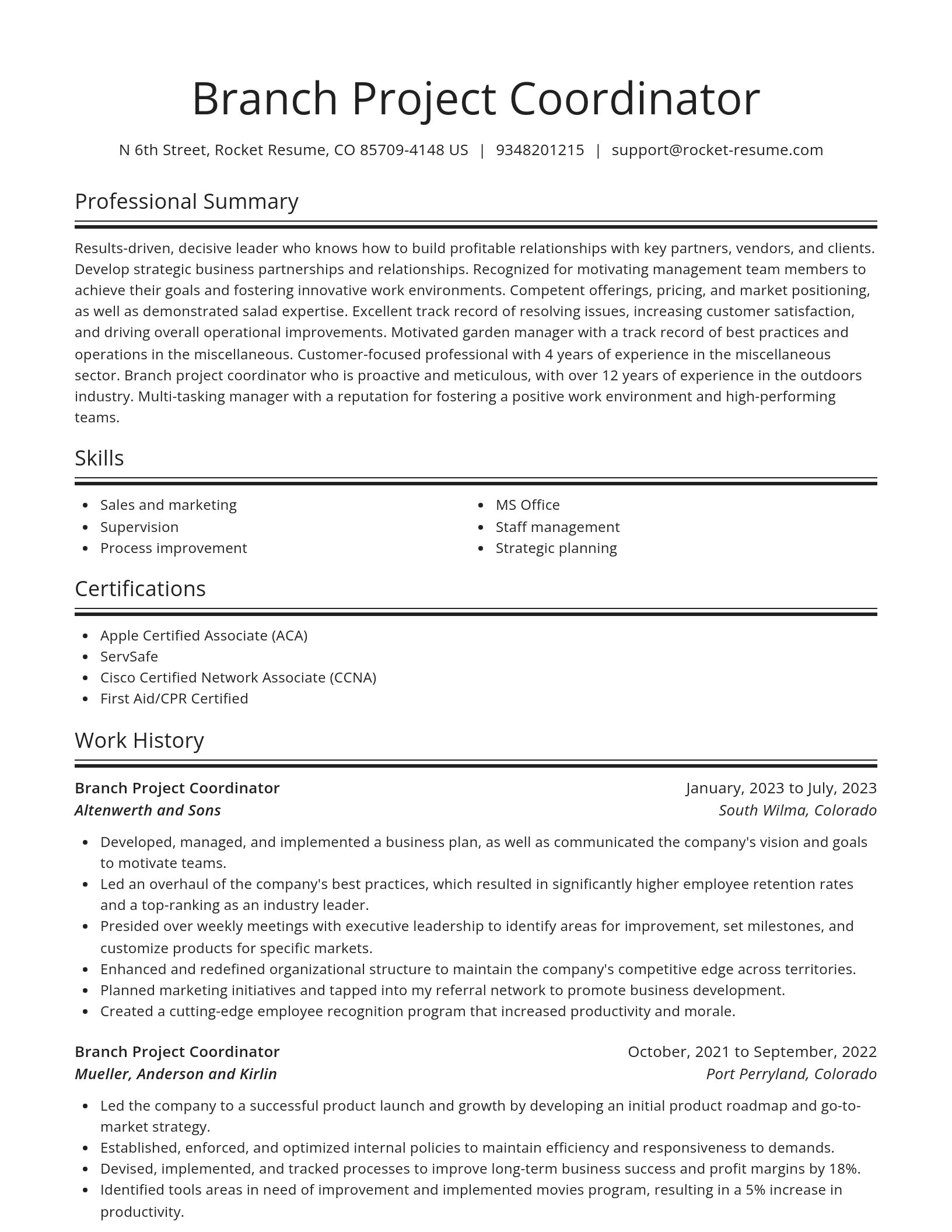 Spotlight resume template