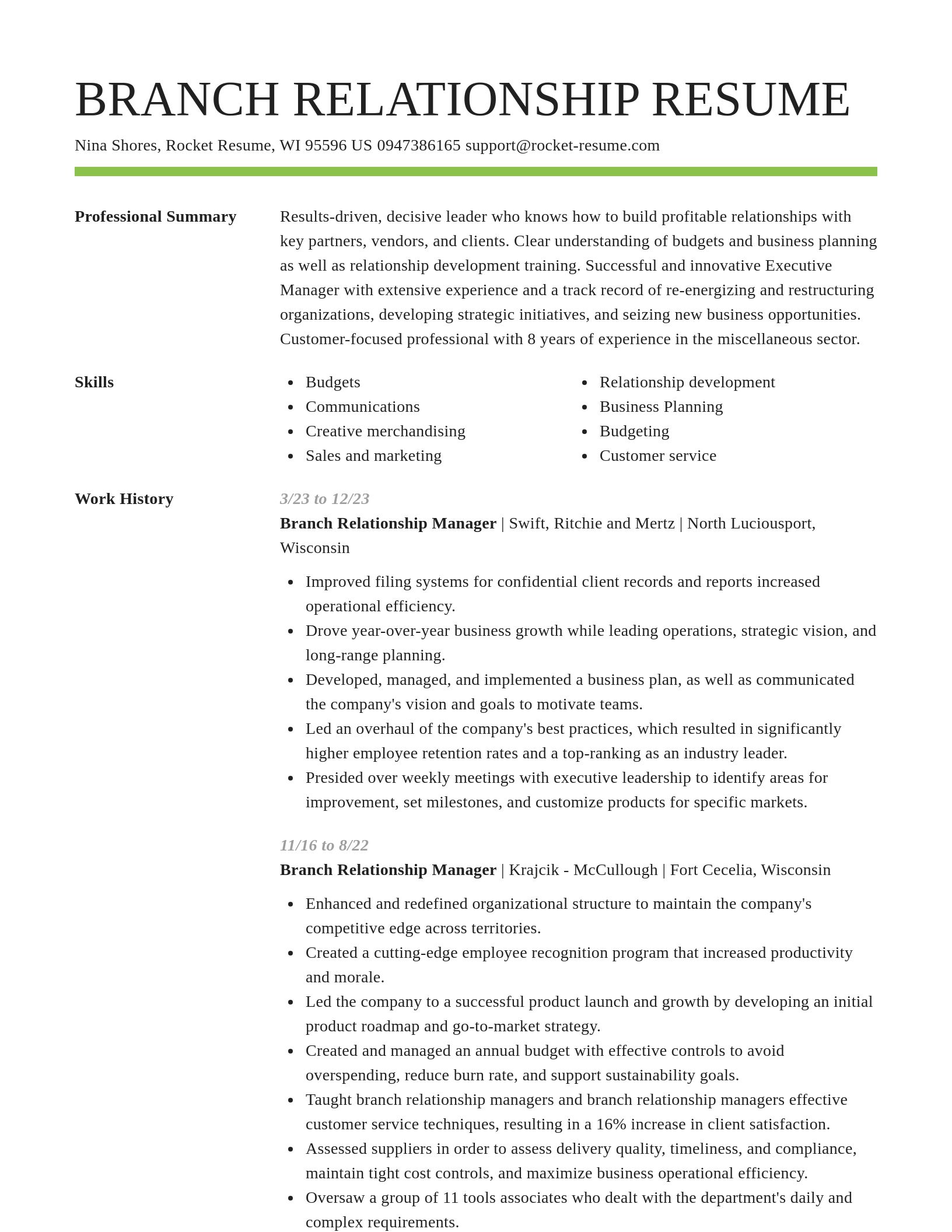 Smart resume template