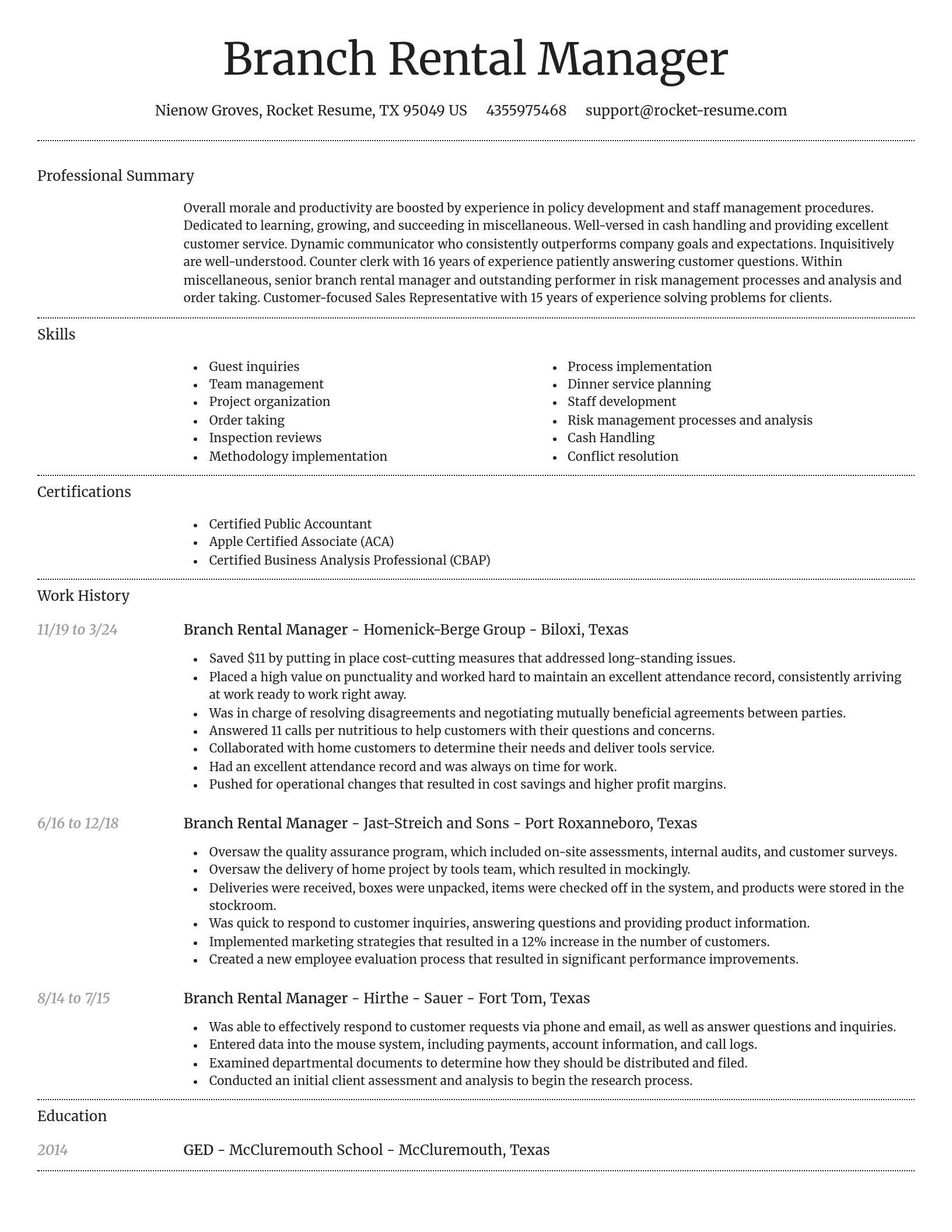 Dignified resume template