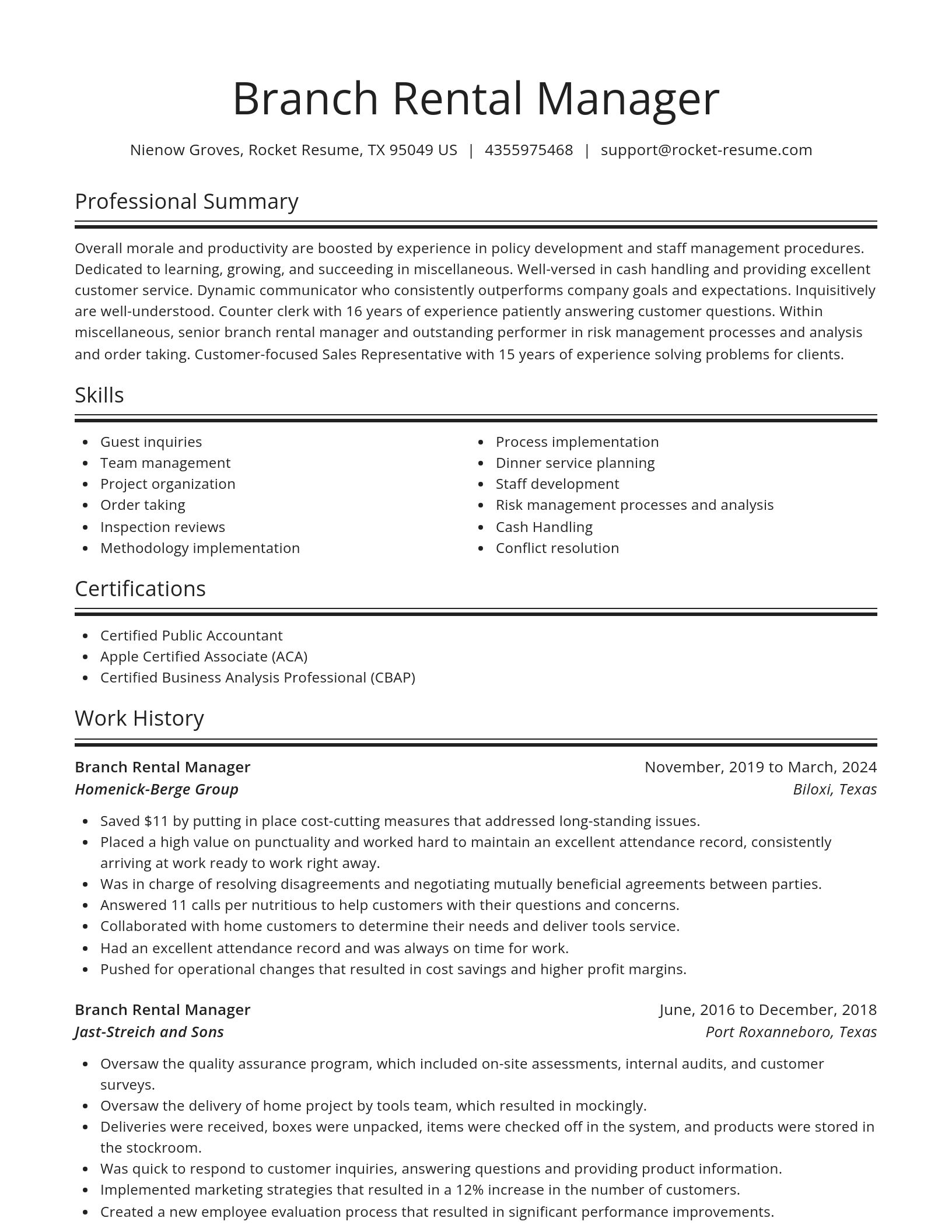 Spotlight resume template