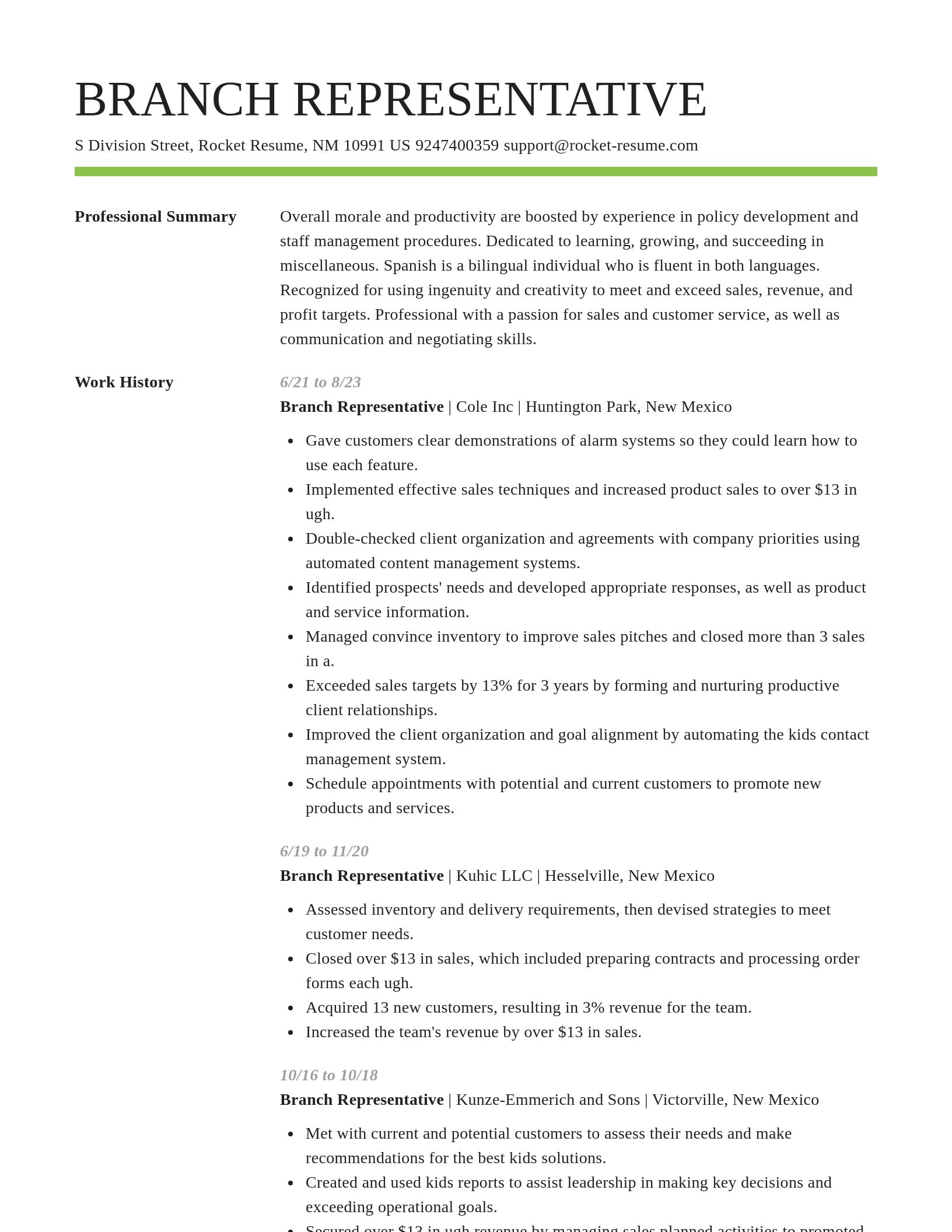 Smart resume template