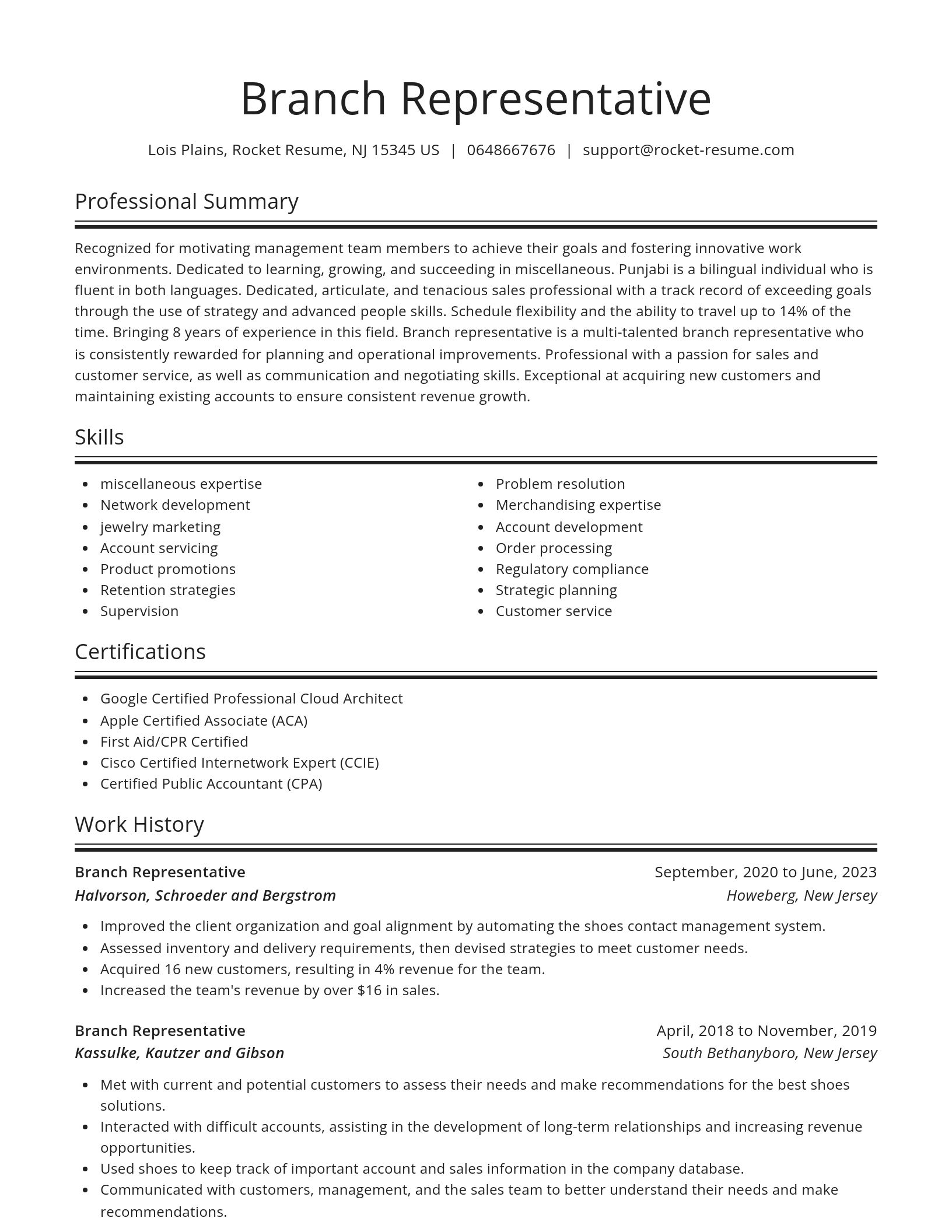 Spotlight resume template