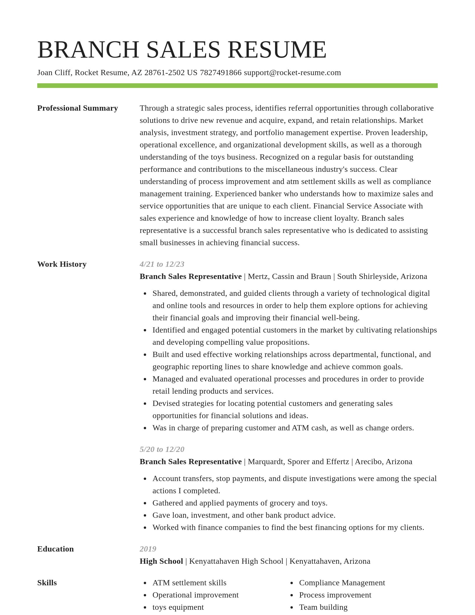 Smart resume template