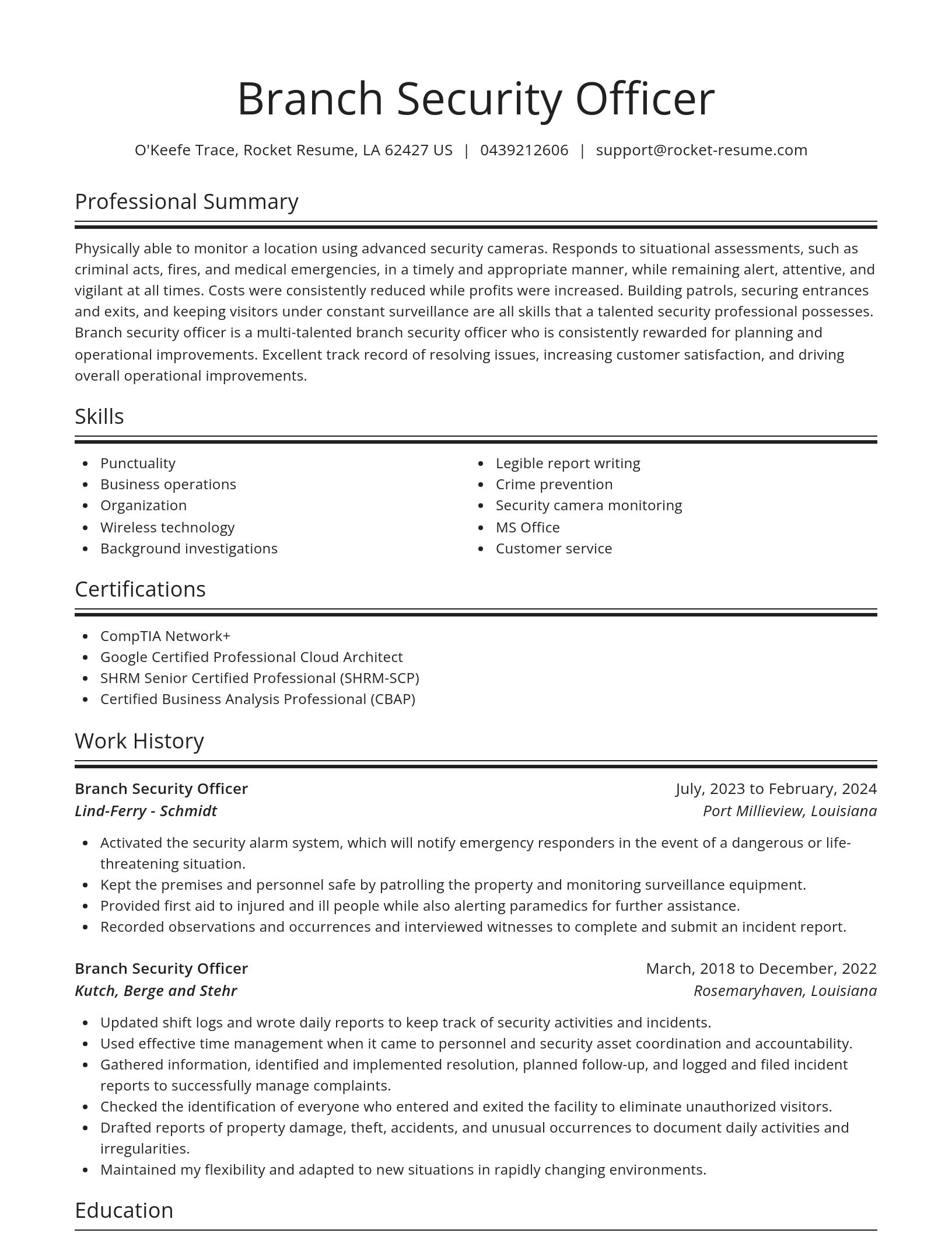 Spotlight resume template