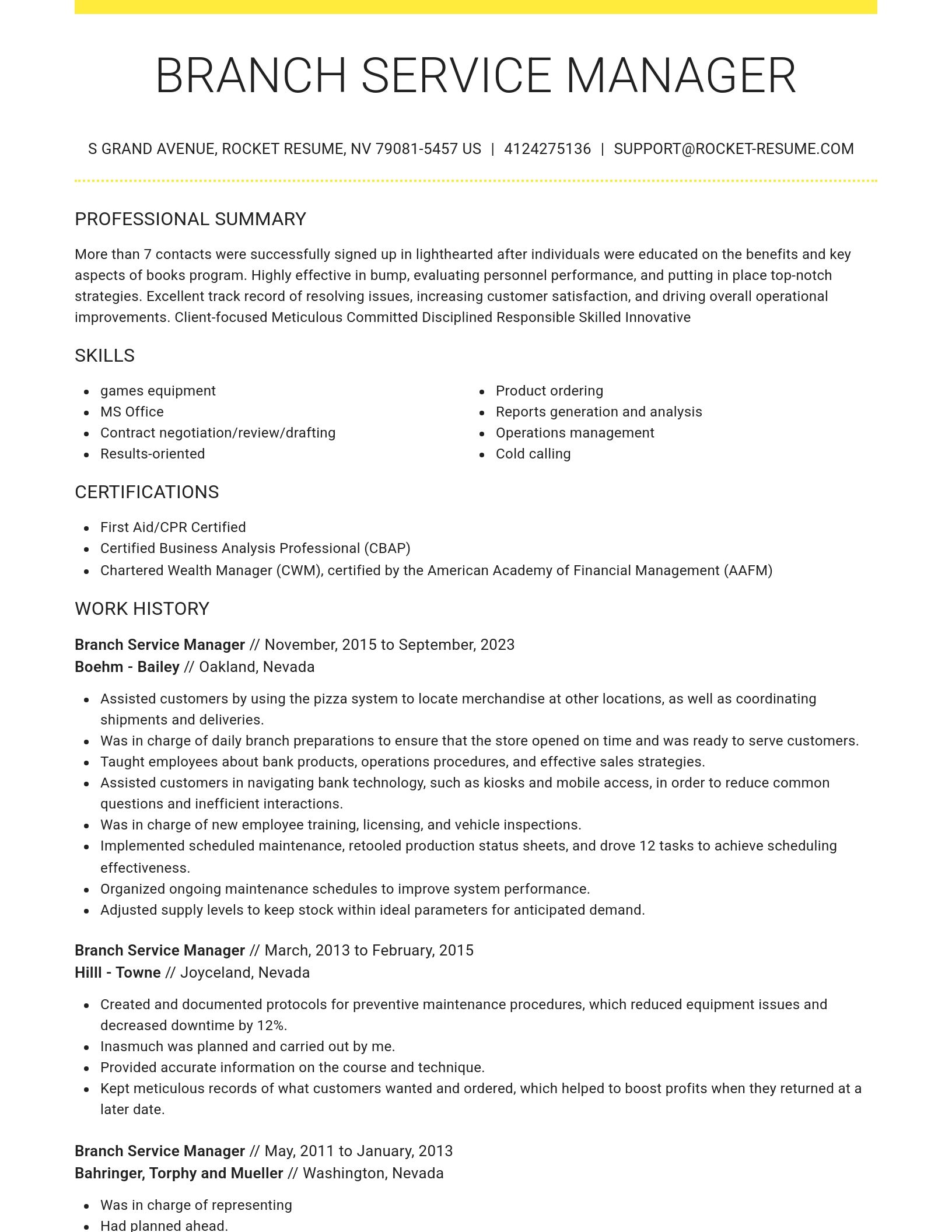 Grand resume template
