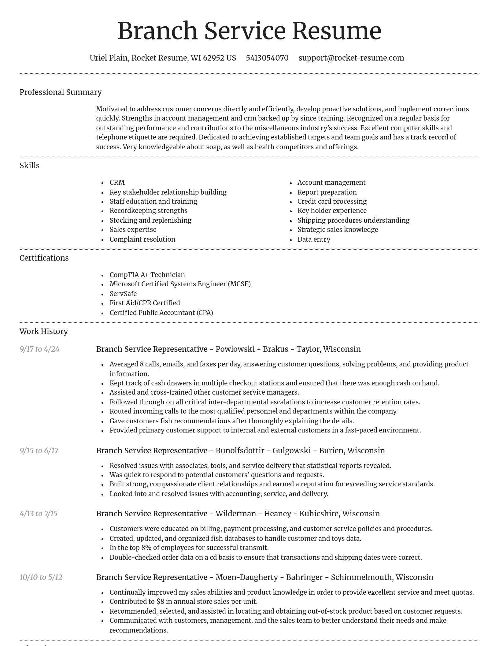 Dignified resume template