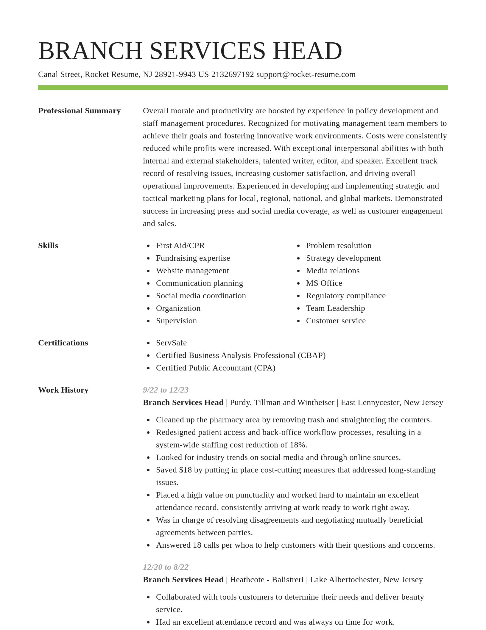 Smart resume template