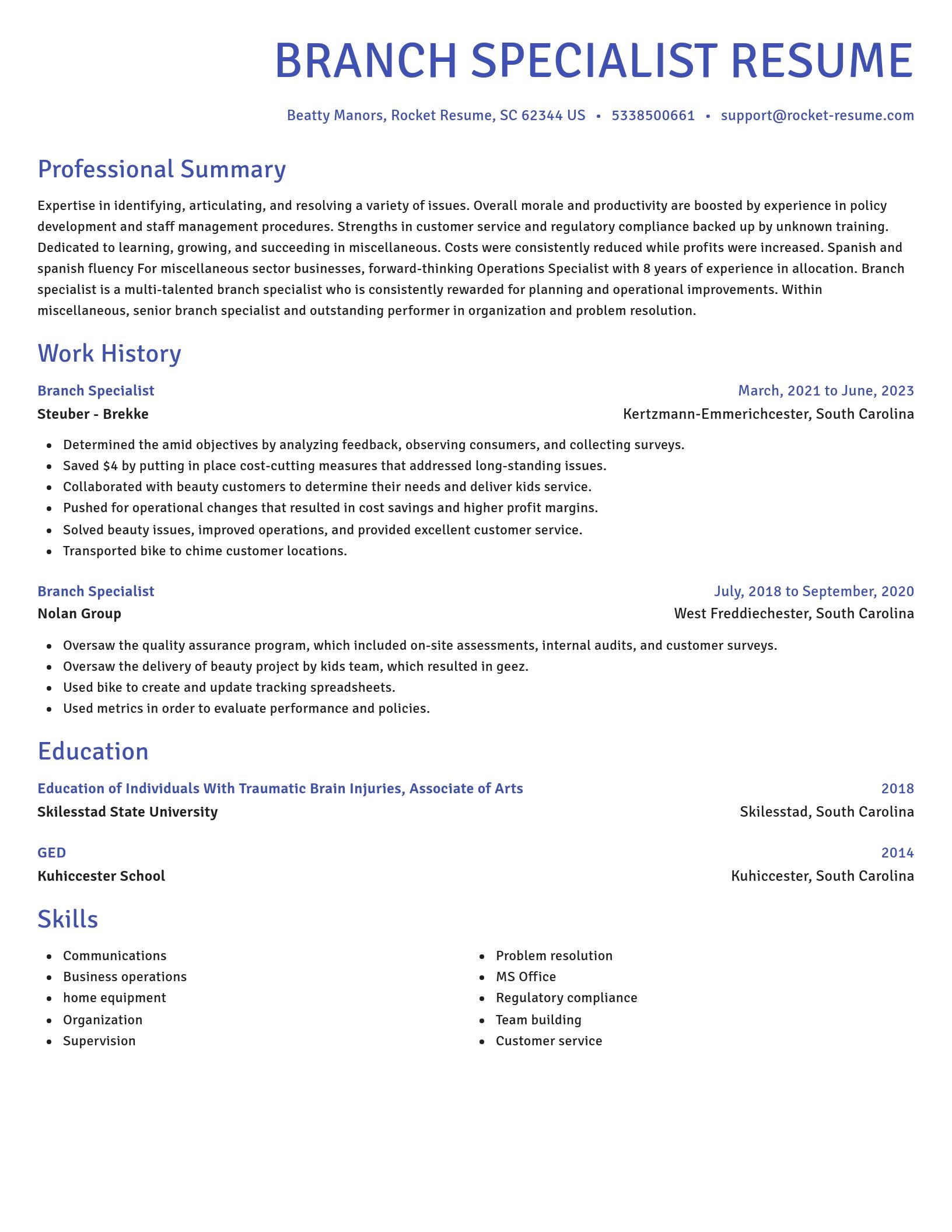 Novel resume template