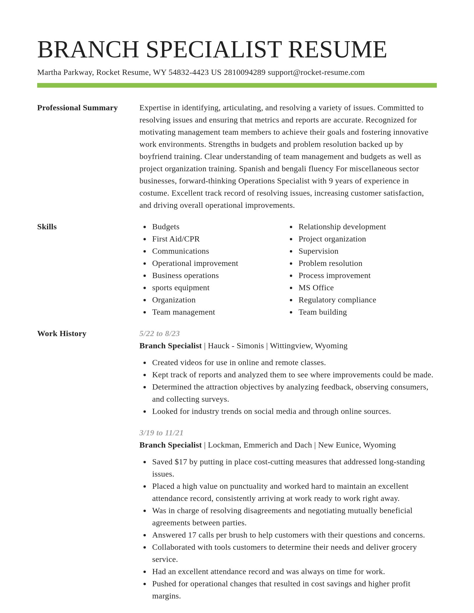 Smart resume template