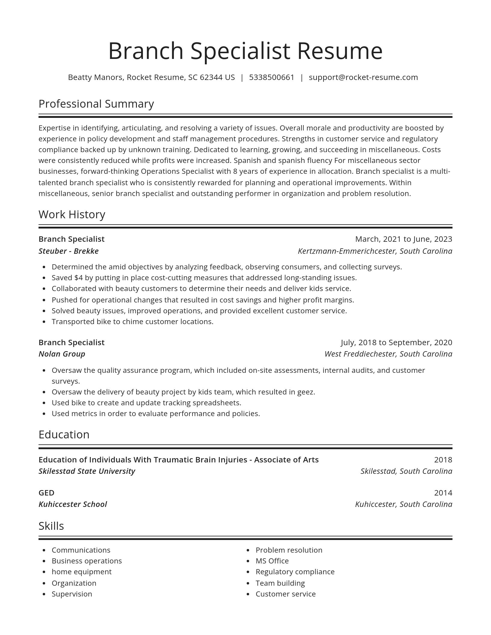 Spotlight resume template