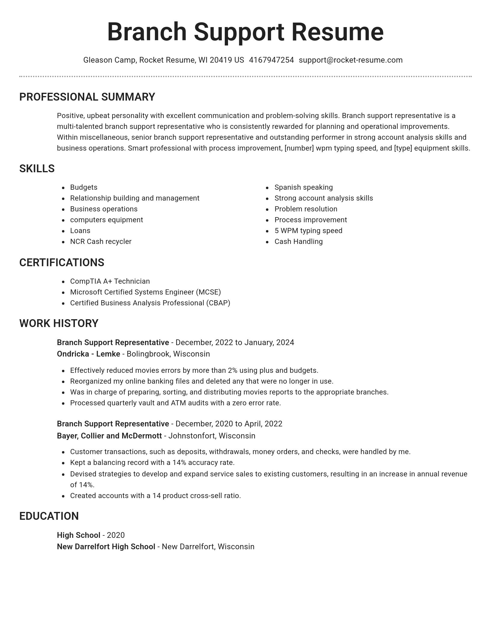 Brilliant resume template
